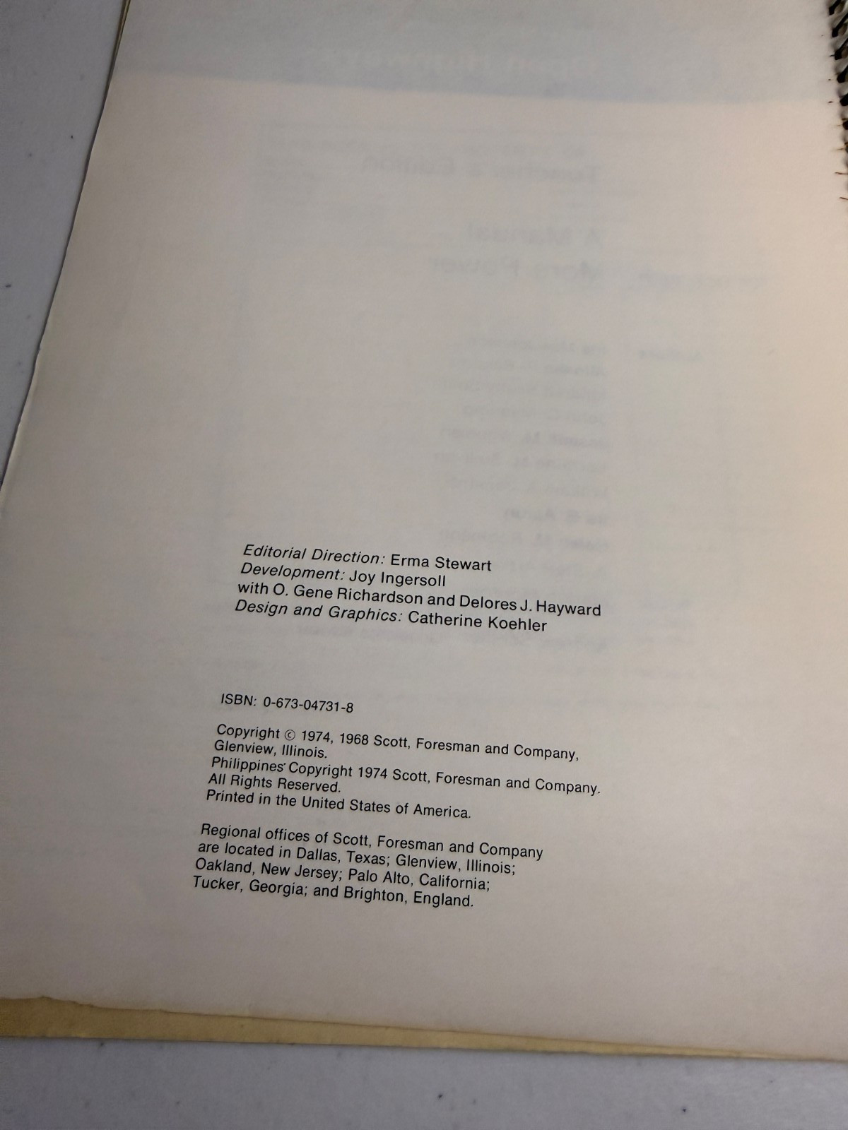 More Power Teachers Edition Open Highways 1974 Spiral Book
