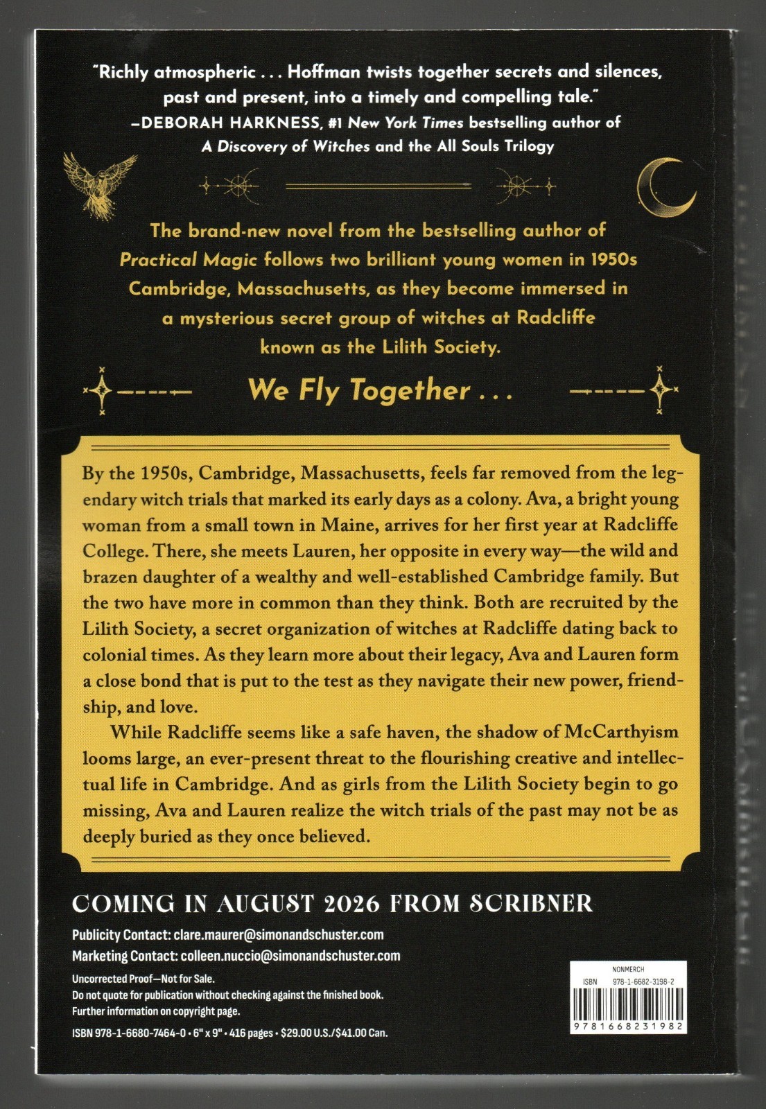 The Witches of Cambridge by Alice Hoffman ARC Free Shipping