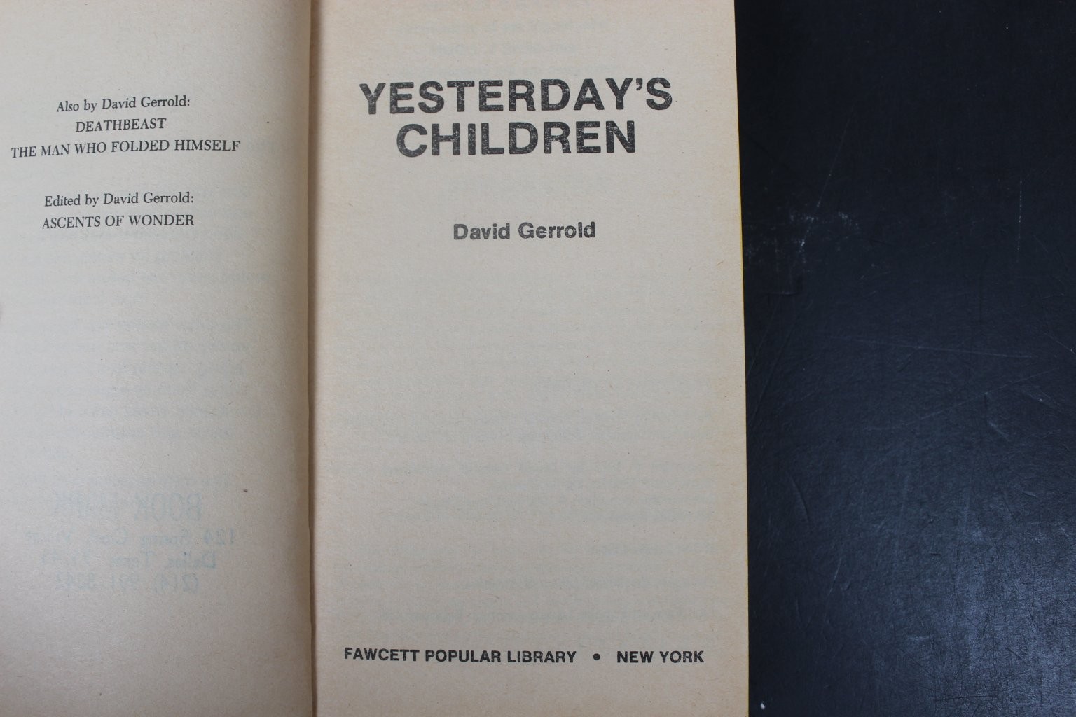 Yesterday’s Children David Gerrold 1980 Science Fiction Fawcett Popular Library