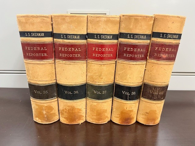 Lot of 5 Federal Reporter Antique Law Books 1880s Vol 35 36 37 38 39 Leather