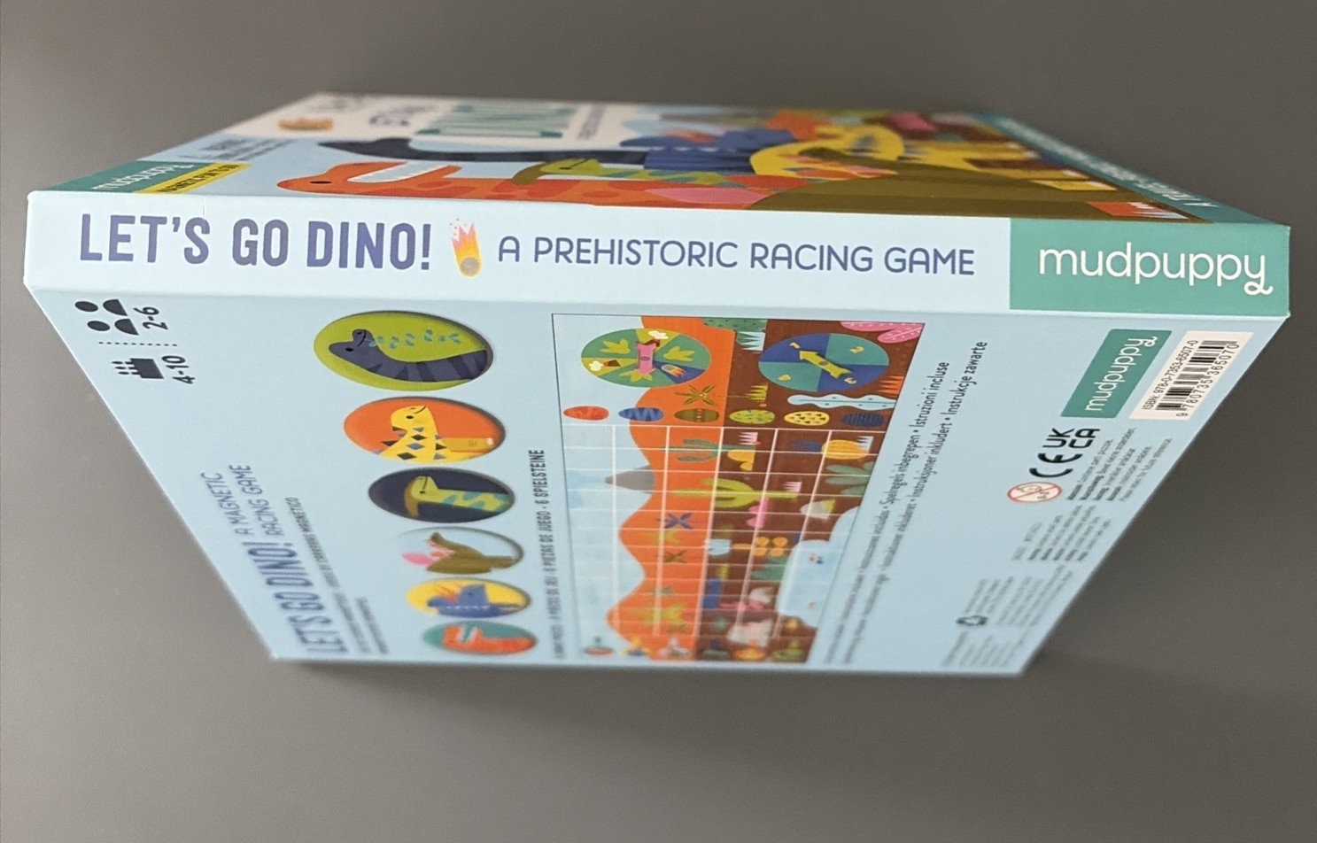 Let’s Go, Dinos! Prehistoric Racing Magnetic Board Travel Game By Mudpuppy EUC