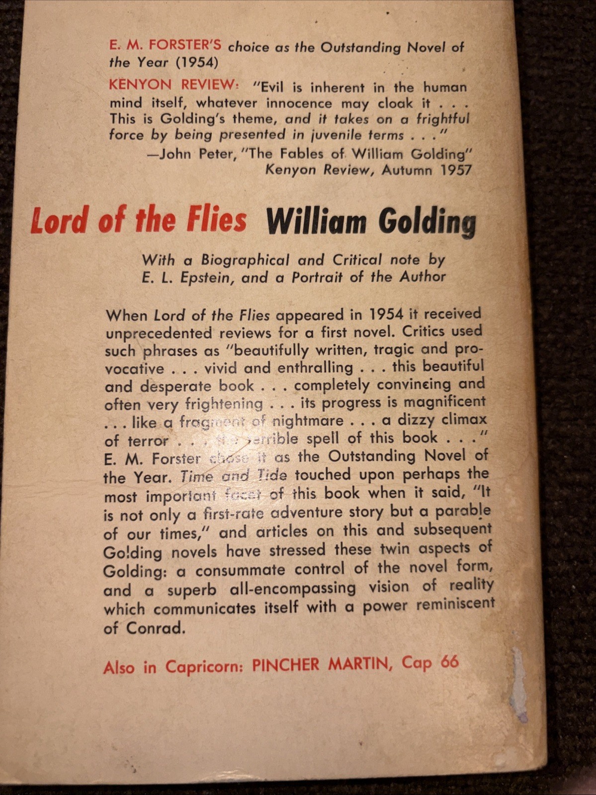 Free Fall + Pincher Martin + Lord Of The Flies by William Golding