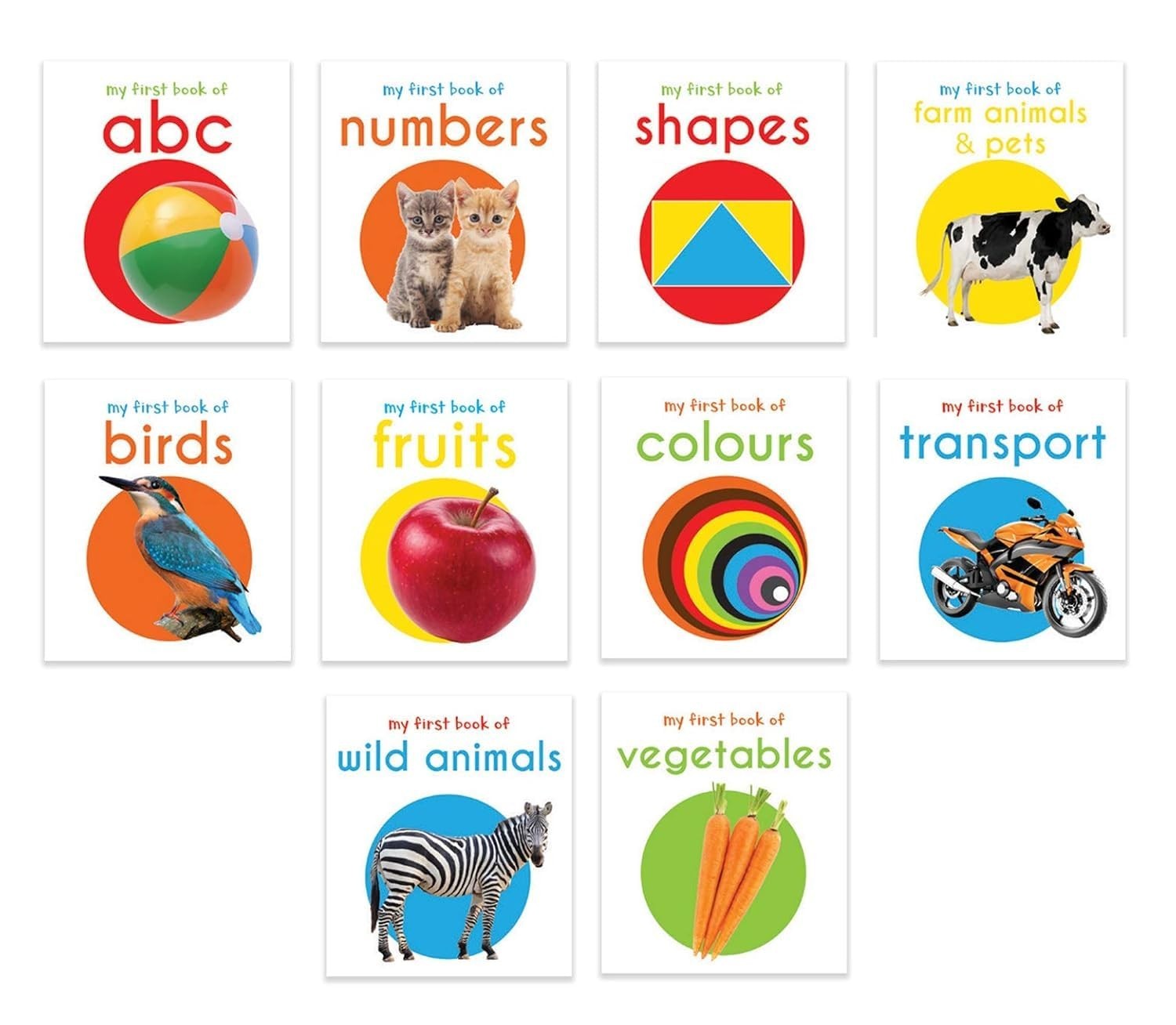 My First Library: Boxset of 10 Board Books for Kids new