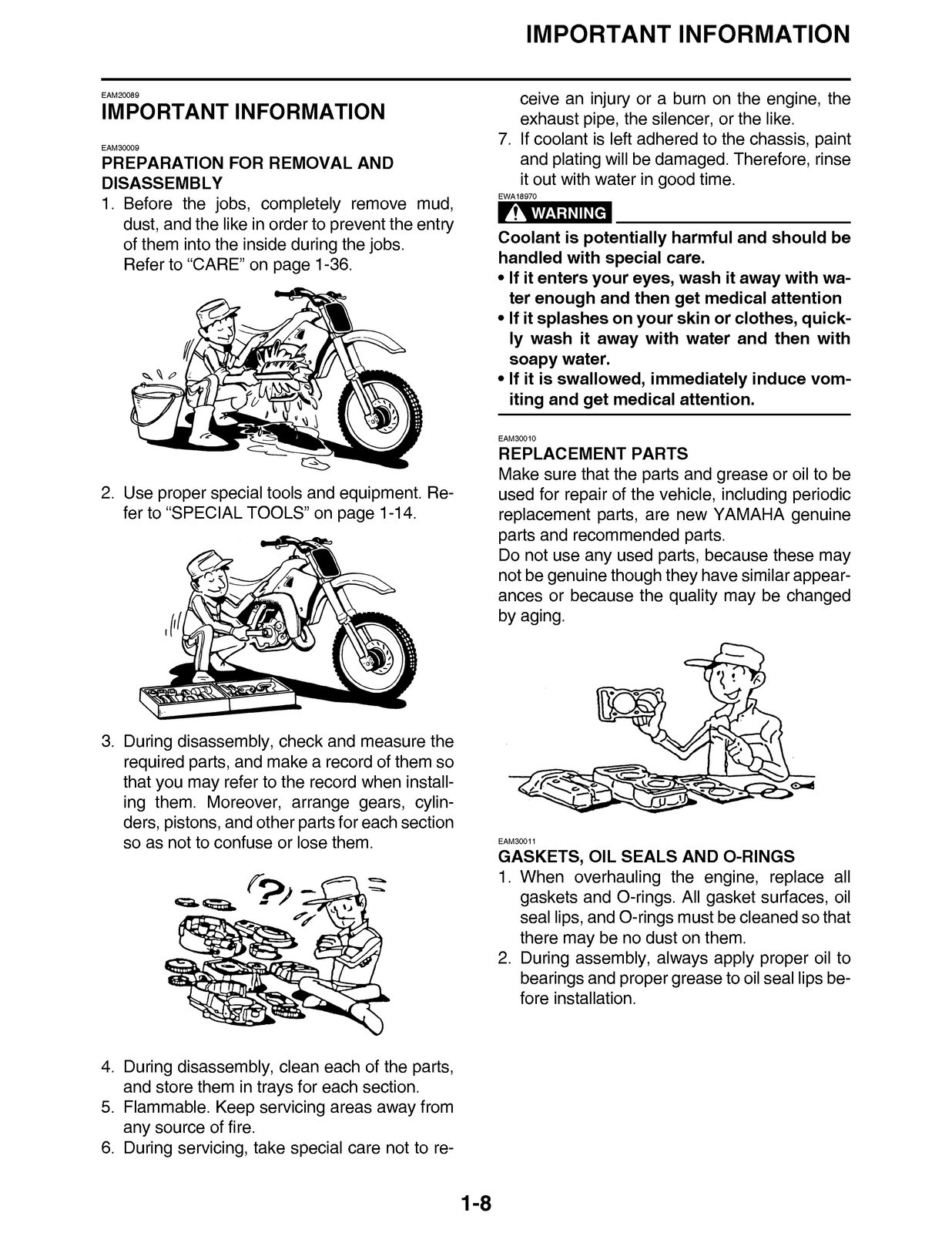 YAMAHA 2020 WR250F Service Manual – CLOSURE – JACKET – XL FOLDOUT PAGES