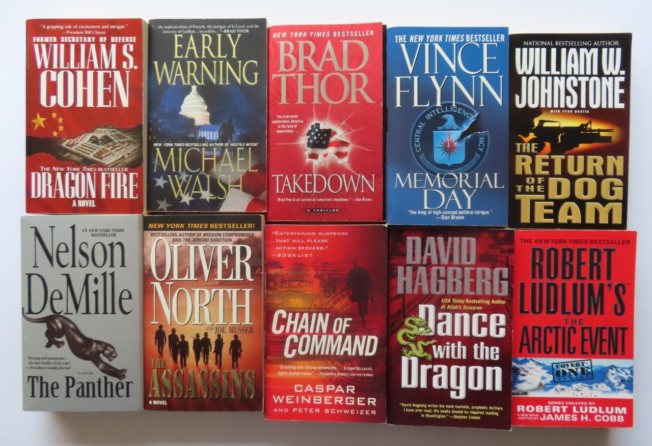 Lot of 20 Thriller / Adventure Paperbacks Current Titles & Authors VG Condition