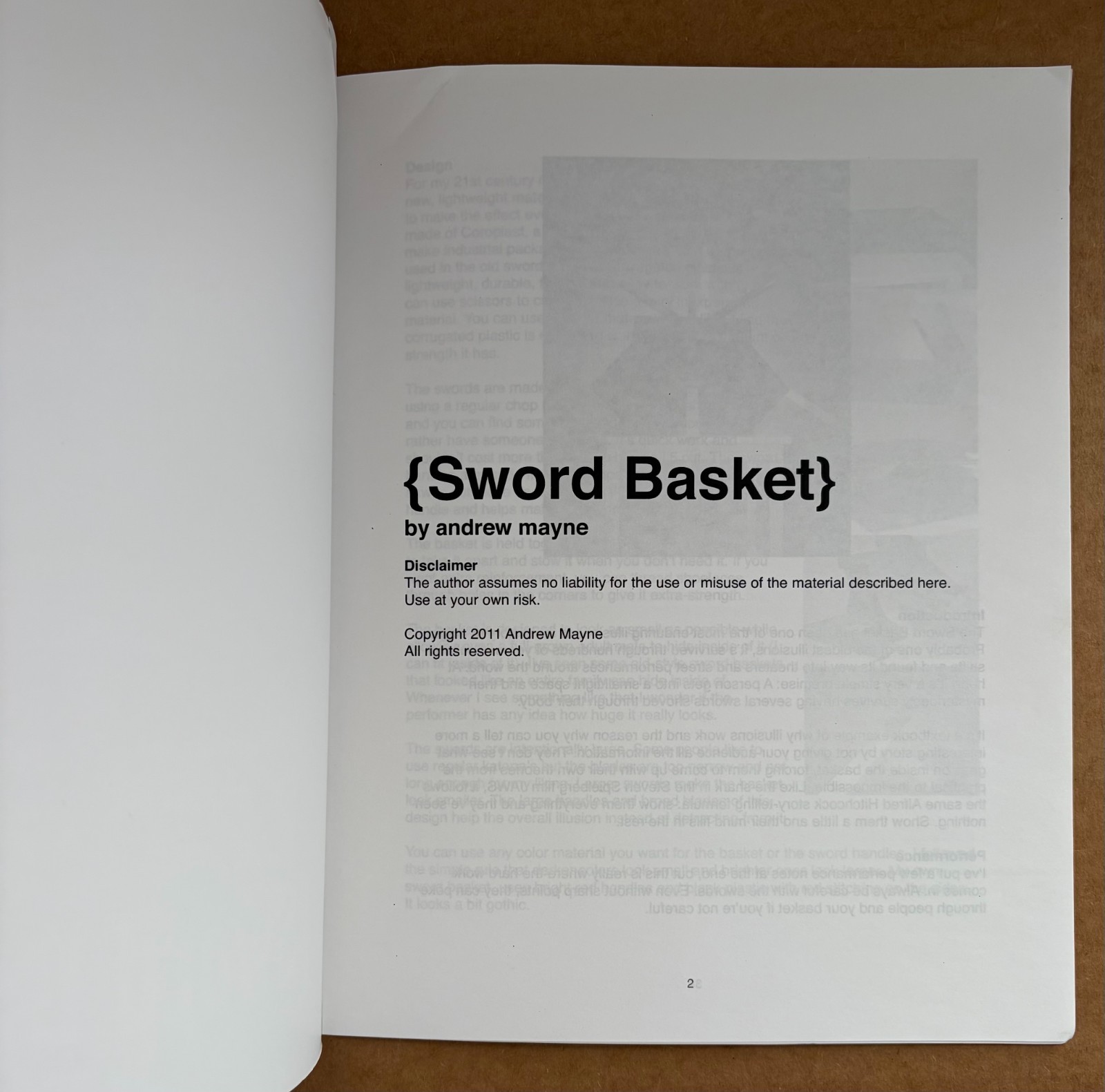 Sword Basket by Andrew Mayne Magic Illusion Diagrams