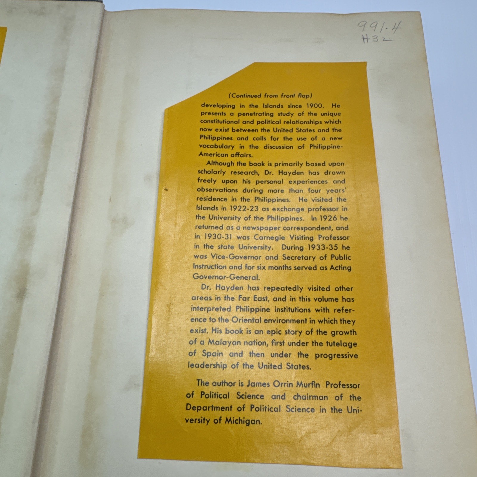The Philippines A Study in National Development Joseph Ralston Hayden 1942 ExLib