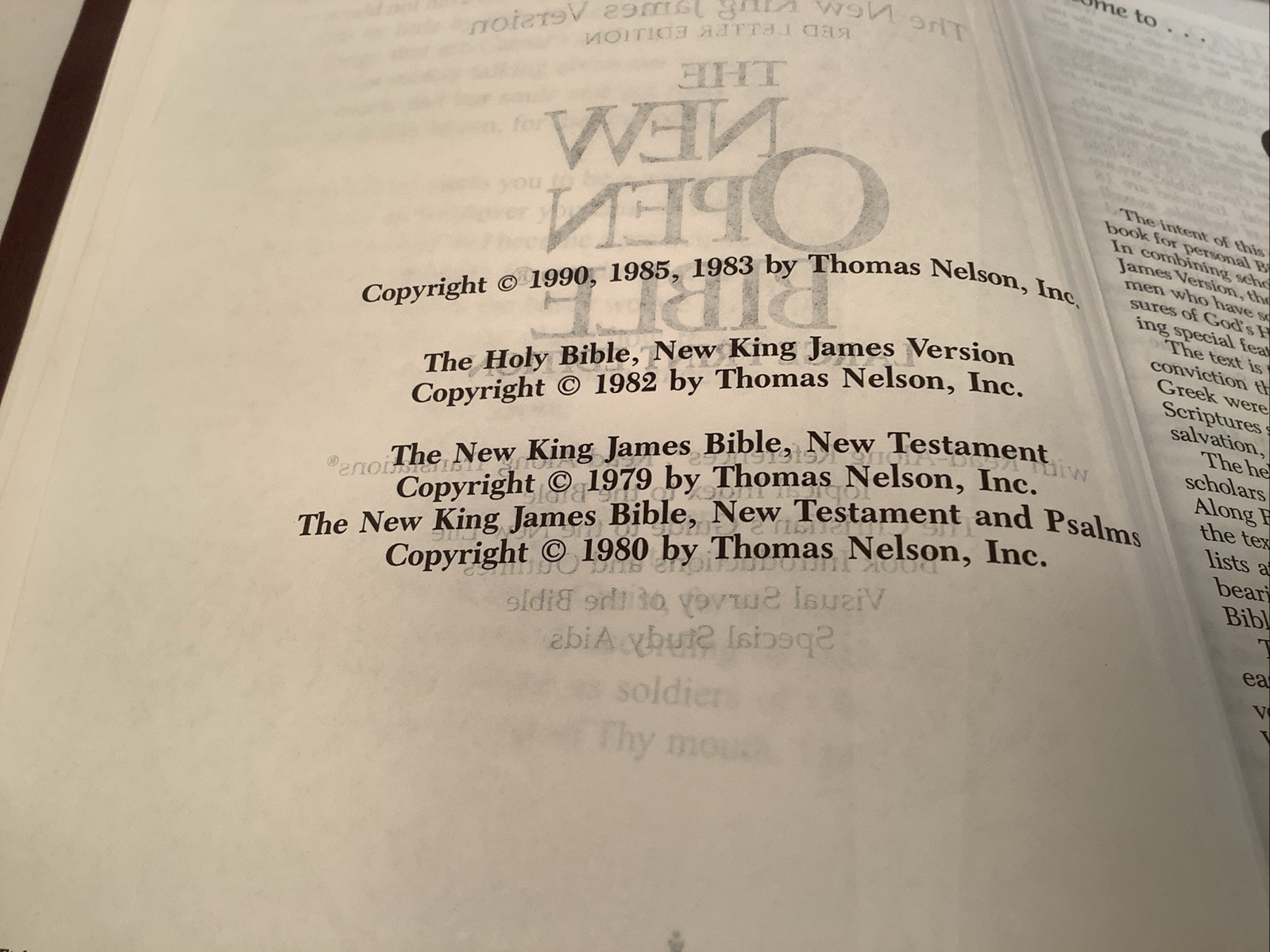 The New Open Bible NKJV Large Print Nelson New King James Bonded Leather