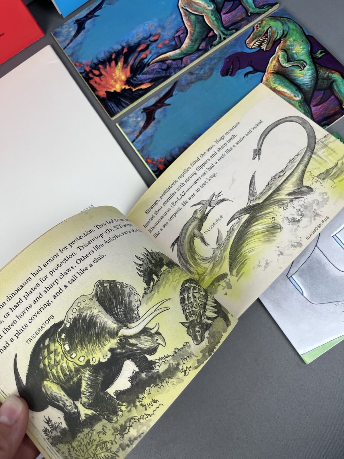 Lot of 7 Vintage Troll Associates Dinosaur Books Dinos Prehistoric Animals