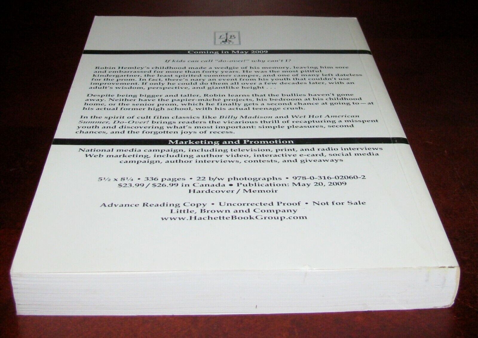 Do-Over Robin Hemley ARC Uncorrected Proof Advance Reading Copy Memoir 2009