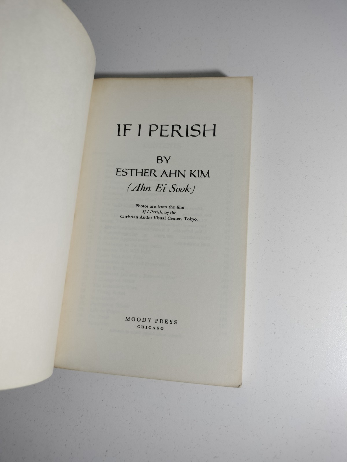 If I Perish – Esther Ahn Kim (Ahn Ei Sook) – Moody Press 1979 Paperback