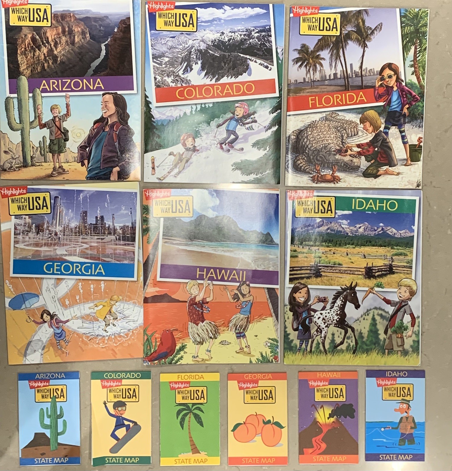 Lot 19 States Highlights Which Way USA Magazines + Matching Maps + 17 Licenses