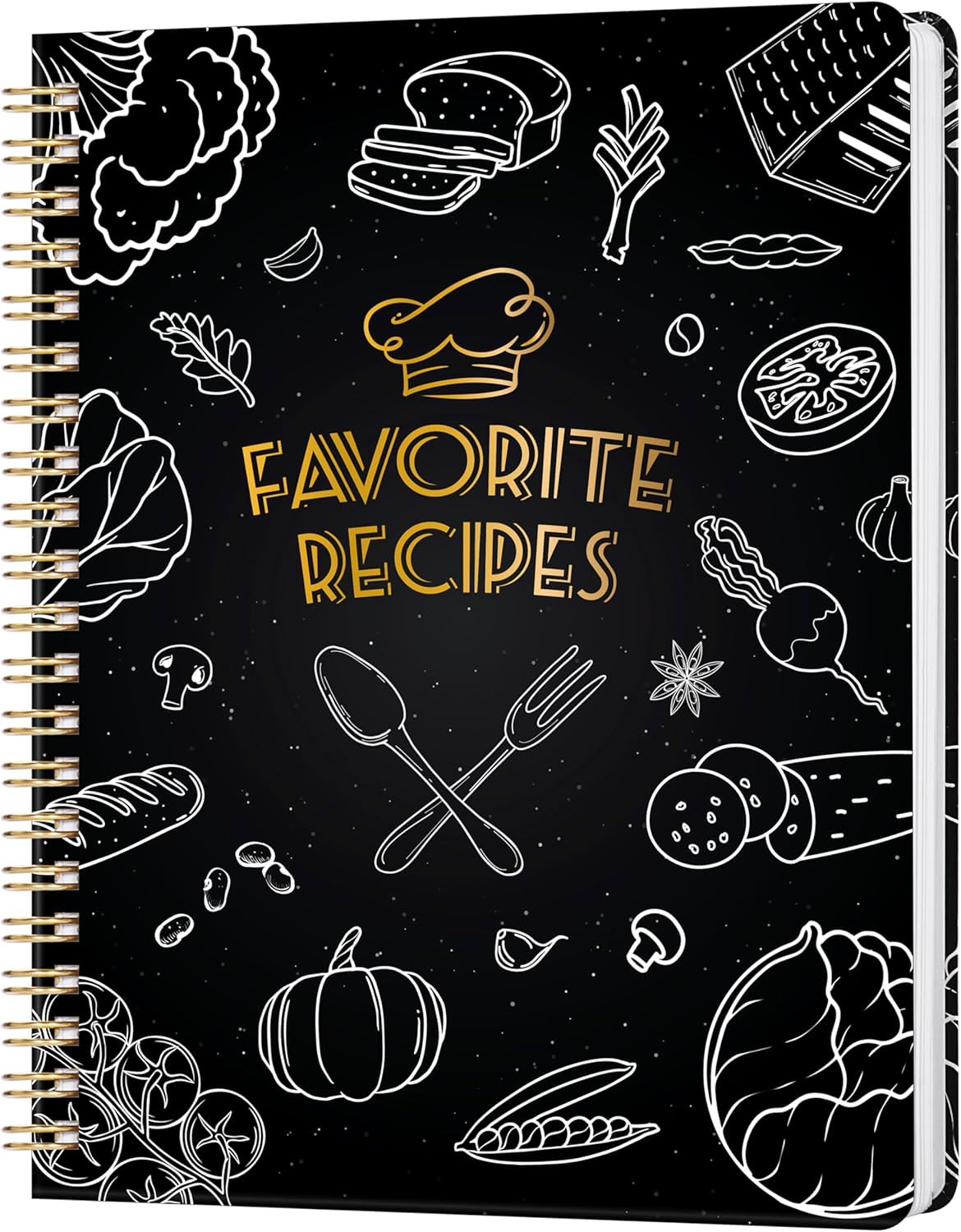 Elegant Recipe Book for 100+ Cherished Meals, Spacious 8.5 x 11 Notebook to Writ