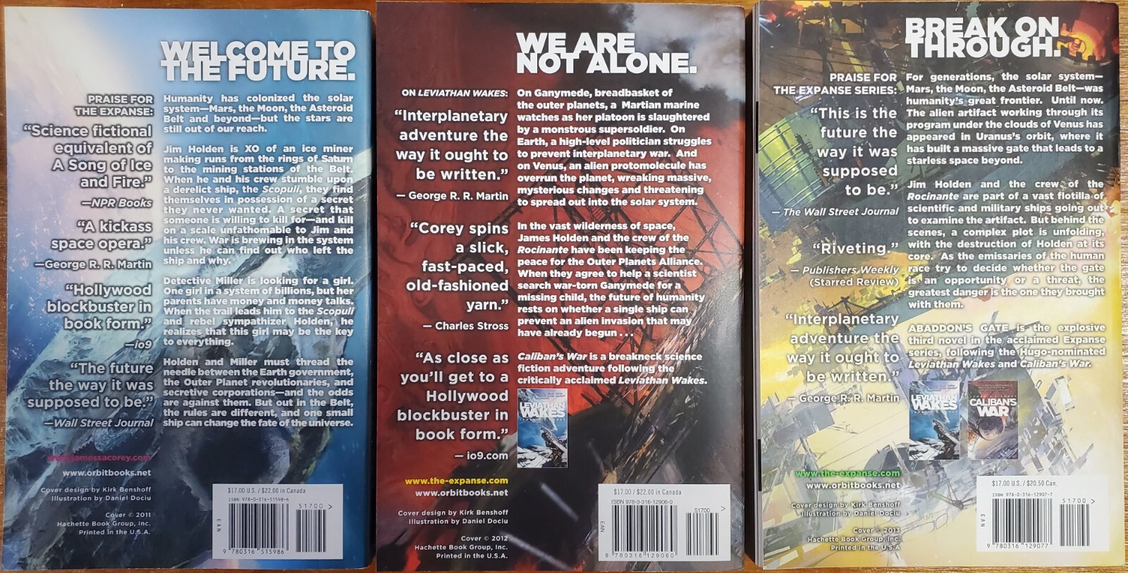 First 3 Volumes of the “Expanse” book series, Vol 1 signed