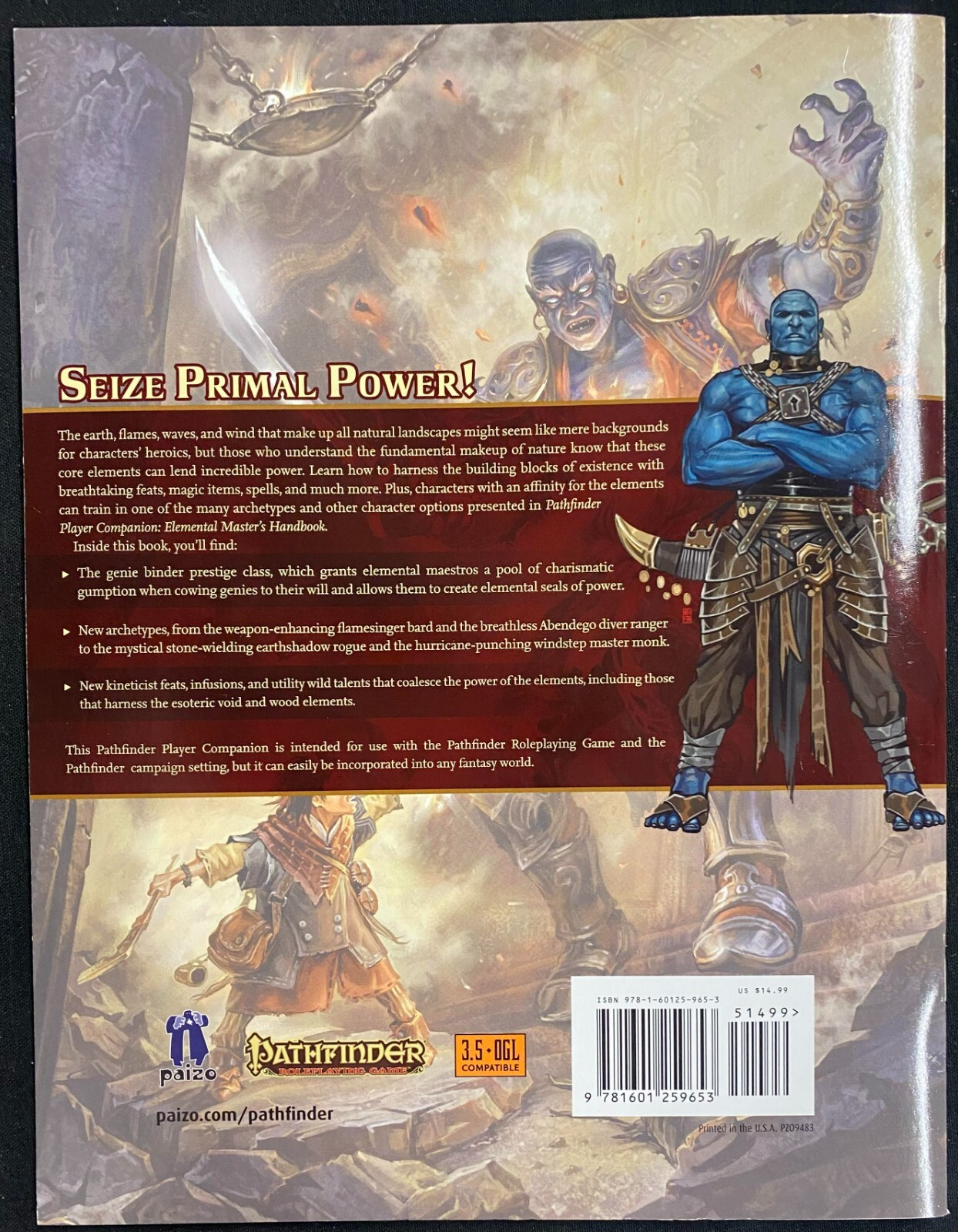Player Companion : Elemental Master’s Handbook by Paizo Staff (2017, TPB)