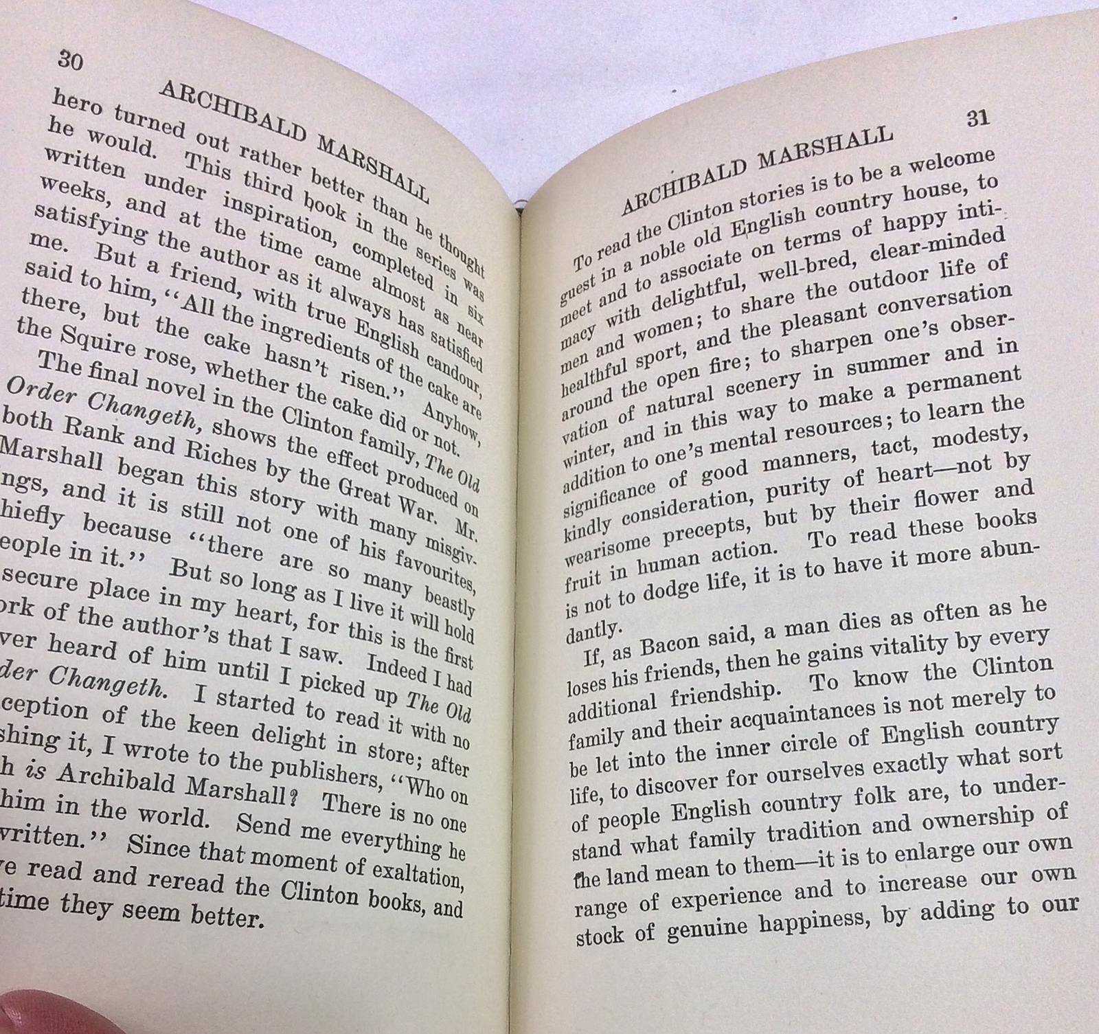 Archibald Marshall – by William Lyon Phelps, Ph. D. Hardcover DJ 1918 Good Cond.