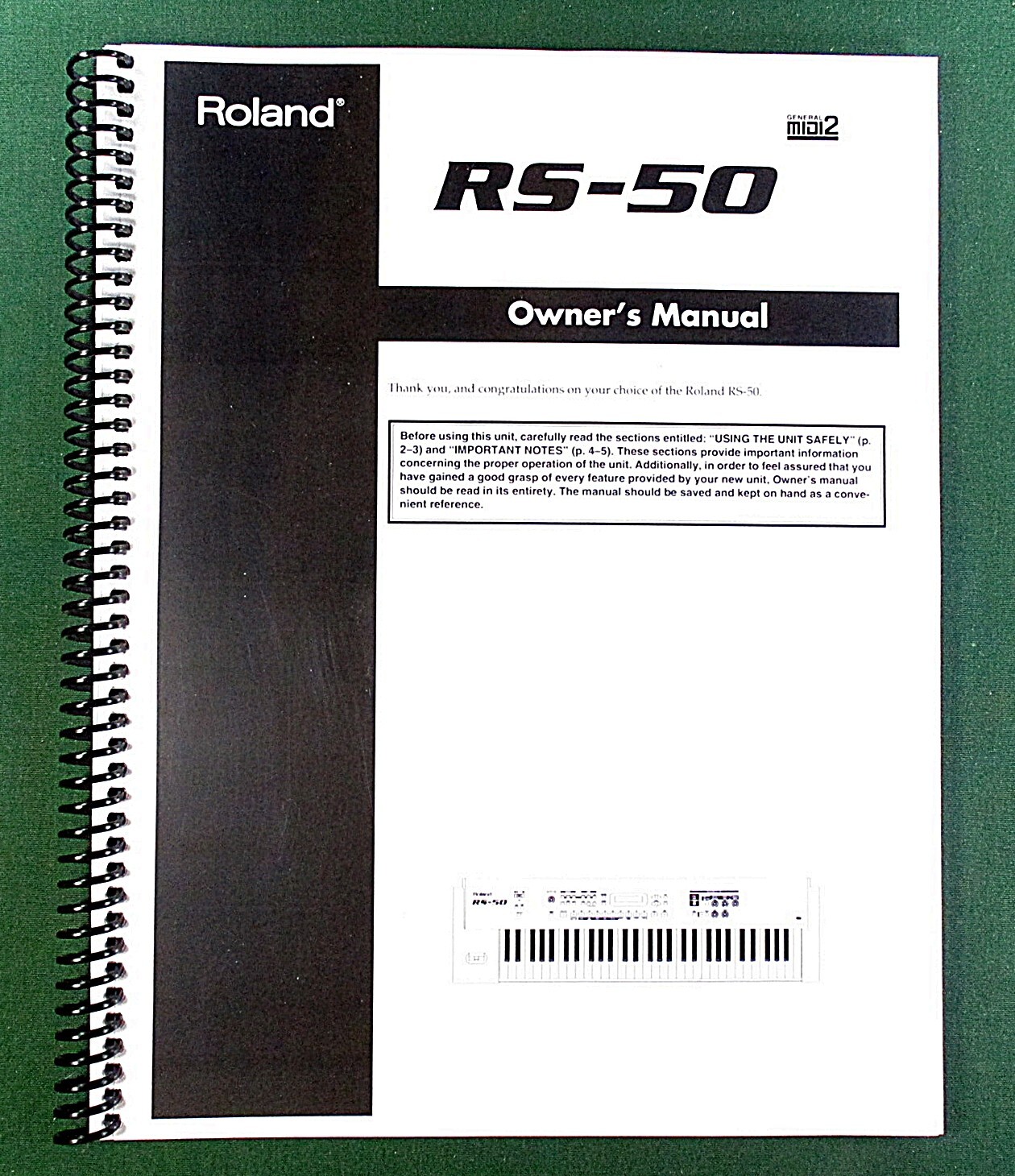 Roland RS-50 Owner’s Instruction Manual: 132 Pages & Protective Covers!