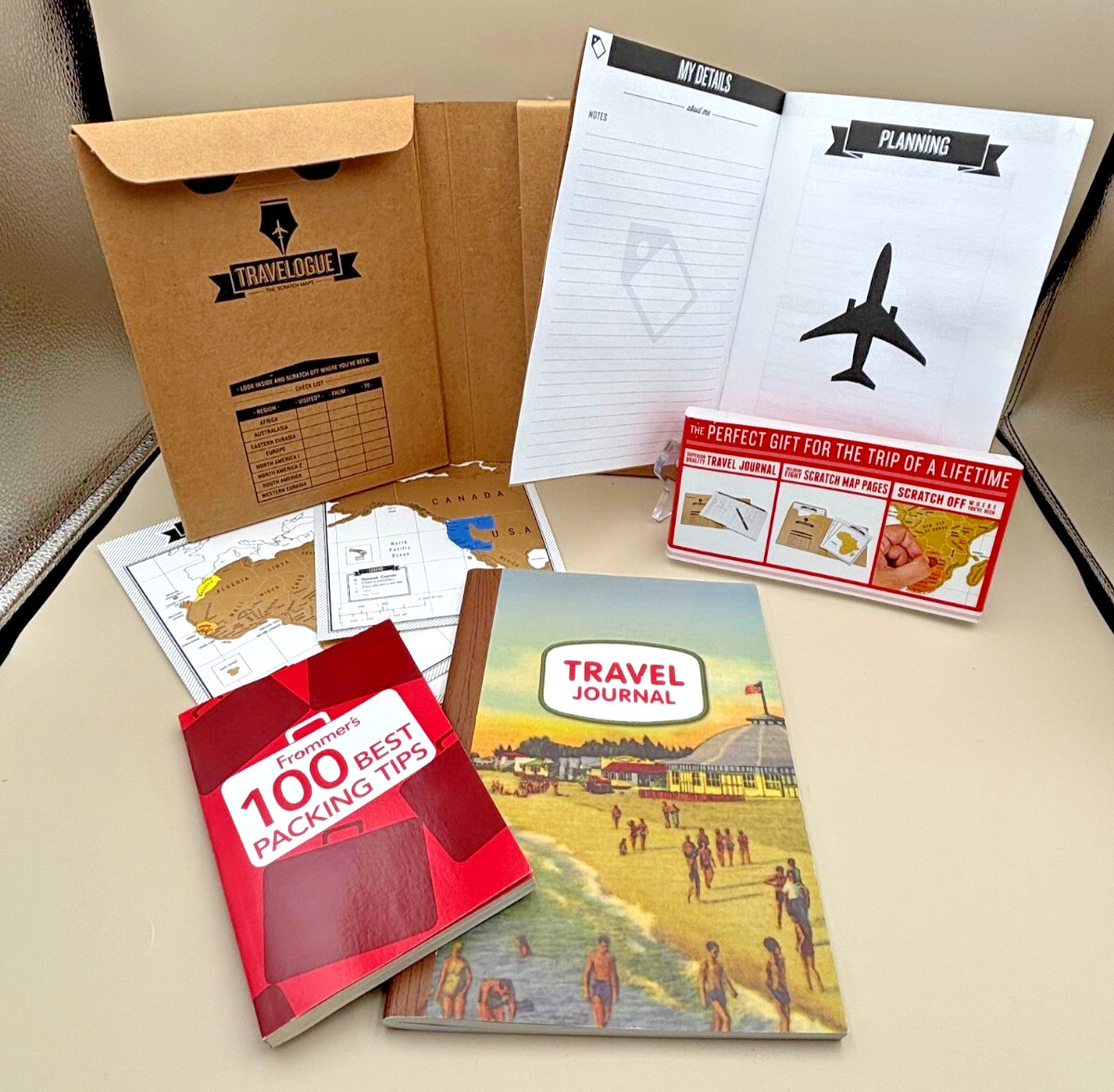 Travel Journal Kit Knock Knock Journal Frommer’s Packing Tips Travelogue Map Set