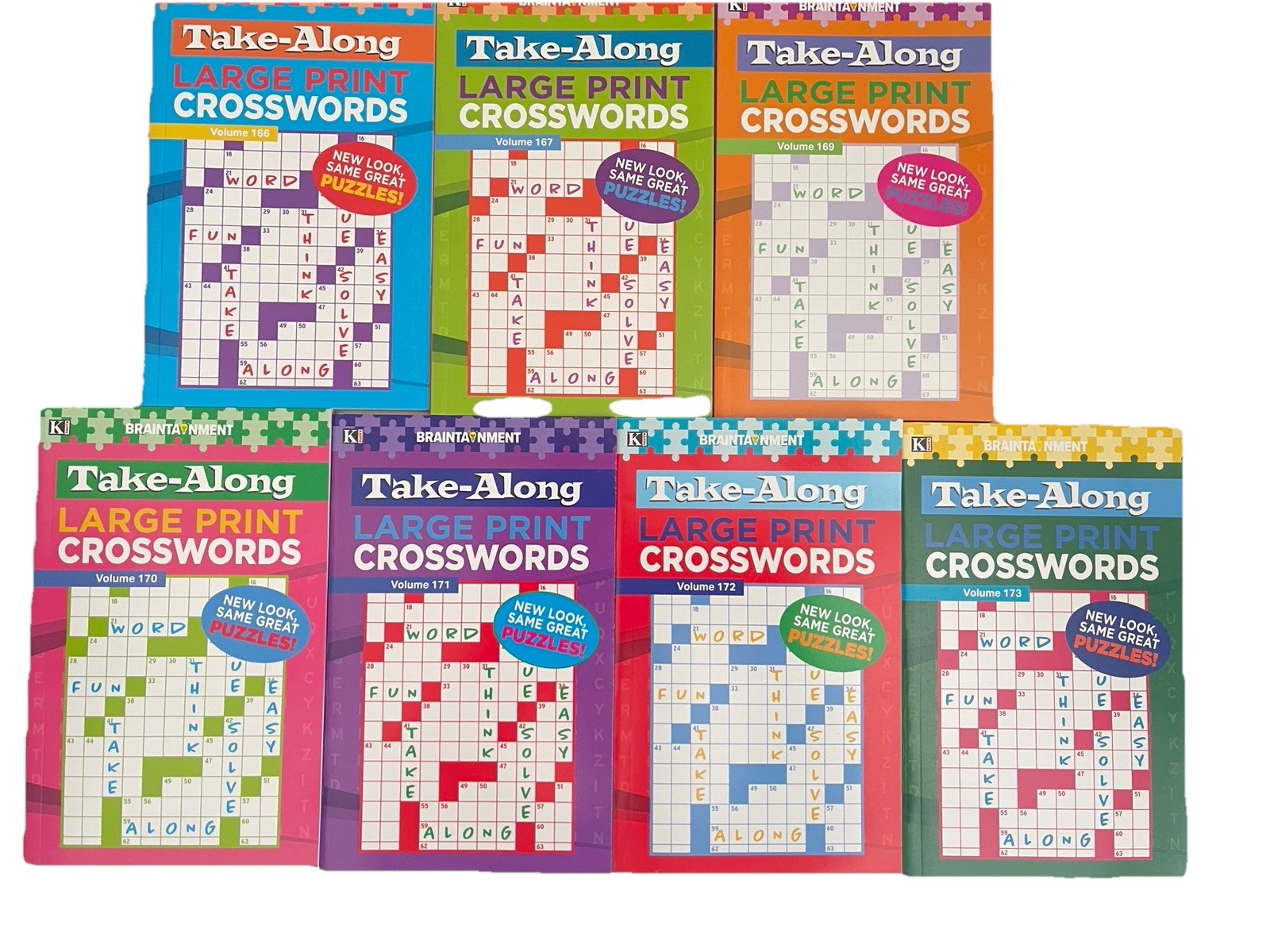 Lot 7 Kappa Take Along Large Print Crossword Books Braintainment NEW Free Ship