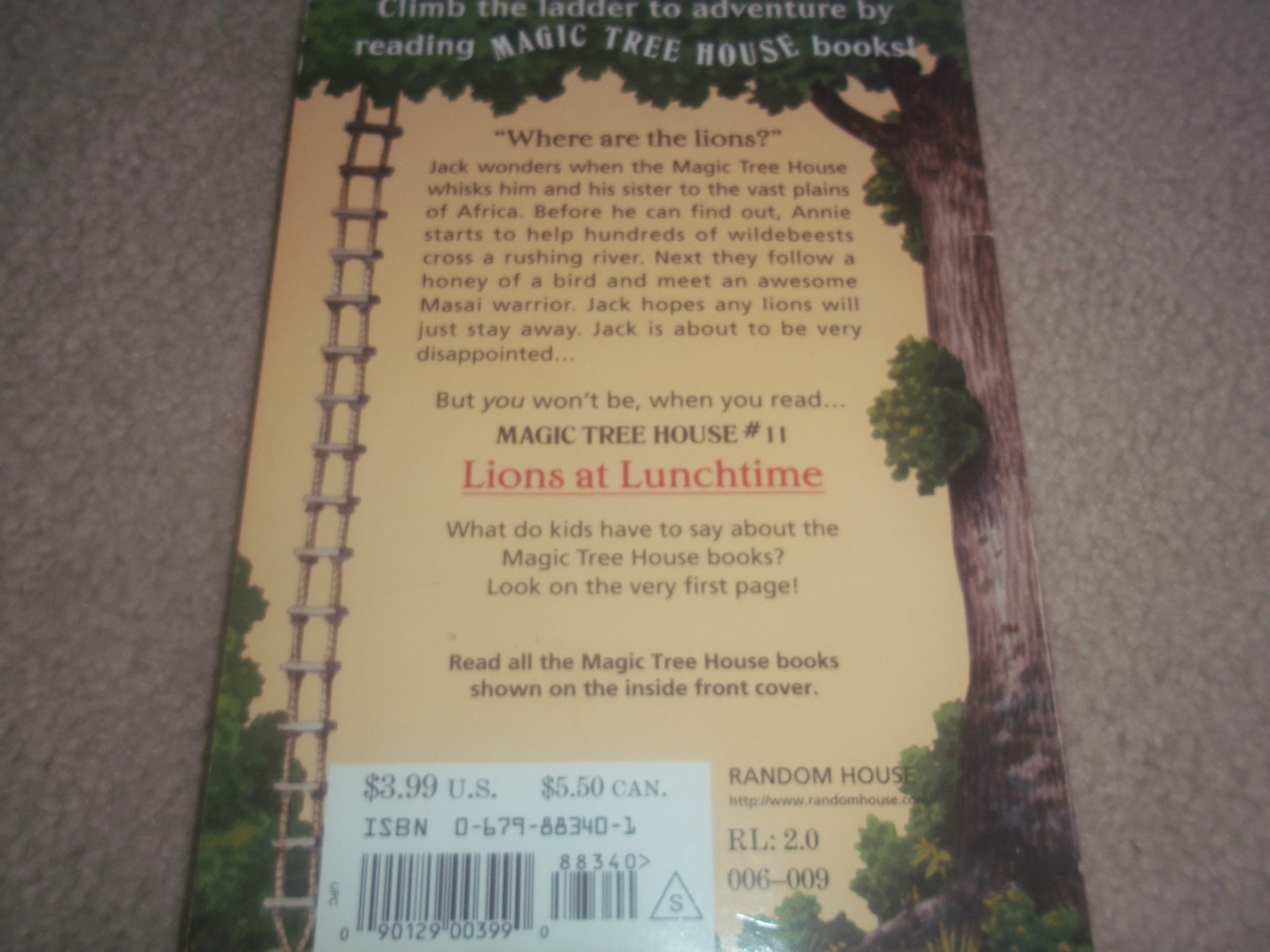 #11 Lions at Lunchtime MAGIC TREE HOUSE New PAPERBACK Book AFRICA Masai FANTASY