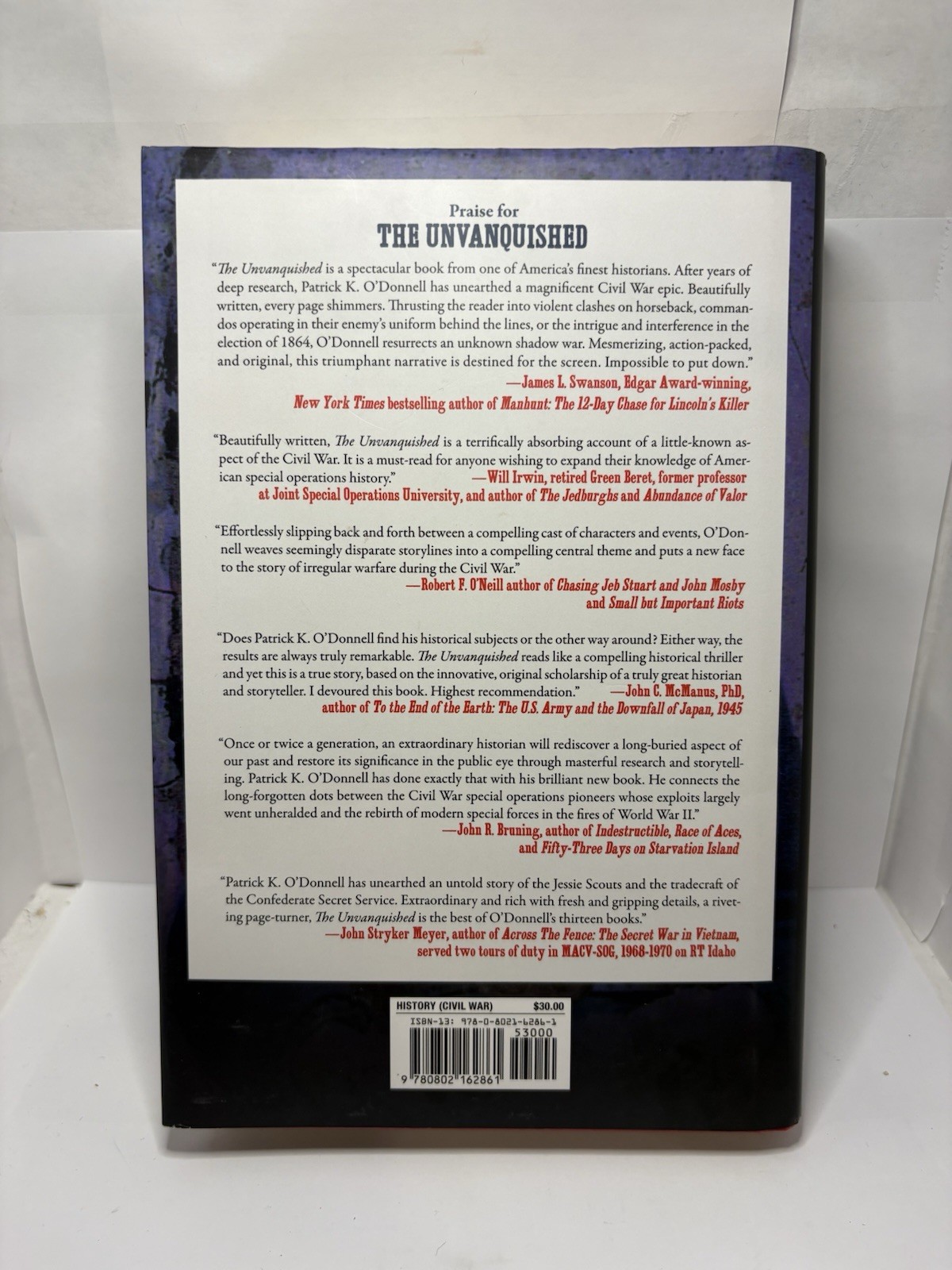SIGNED Unvanquished by Patrick K O’Donnell (1st Ed. 2024 HC)