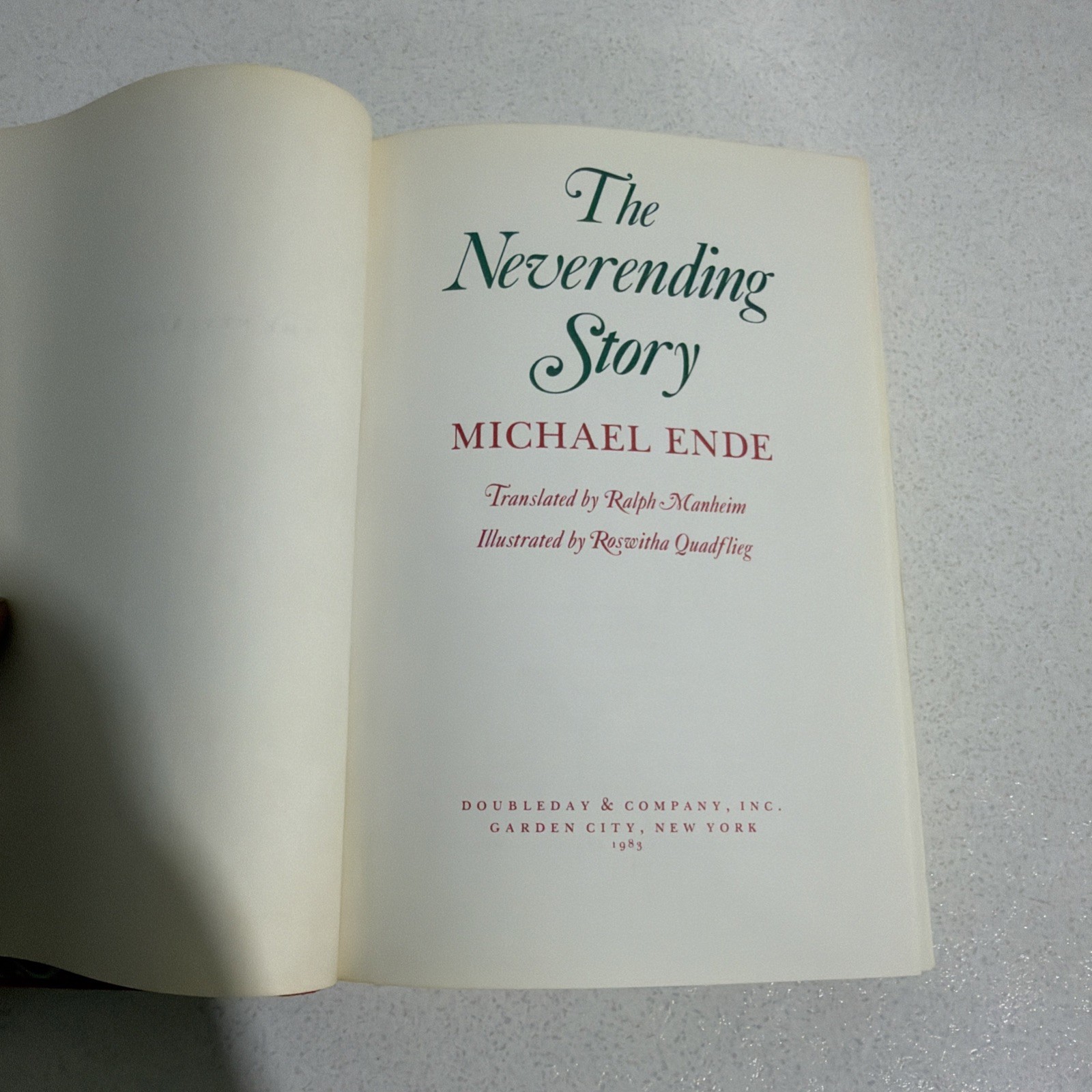 The Neverending Story Michael Ende 1983 1st Edition 3rd Printing Doubleday HC DJ