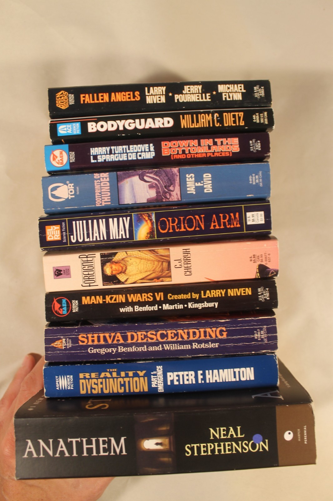 Lot of 10 Science Fiction Books – Stephenson, Niven, Turtledove, Dietz, Cherryh