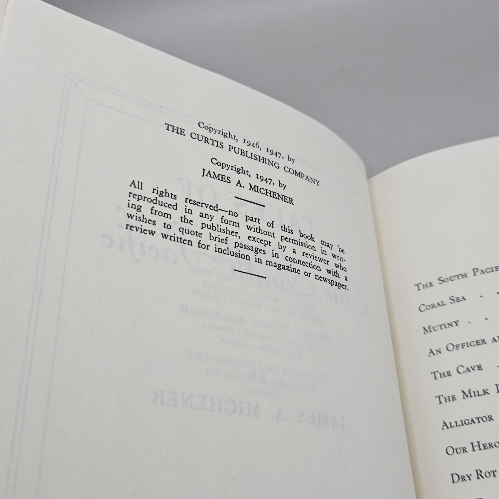 James A. Michener Tales of the South Pacific 1st Edition 1947 Hardcover