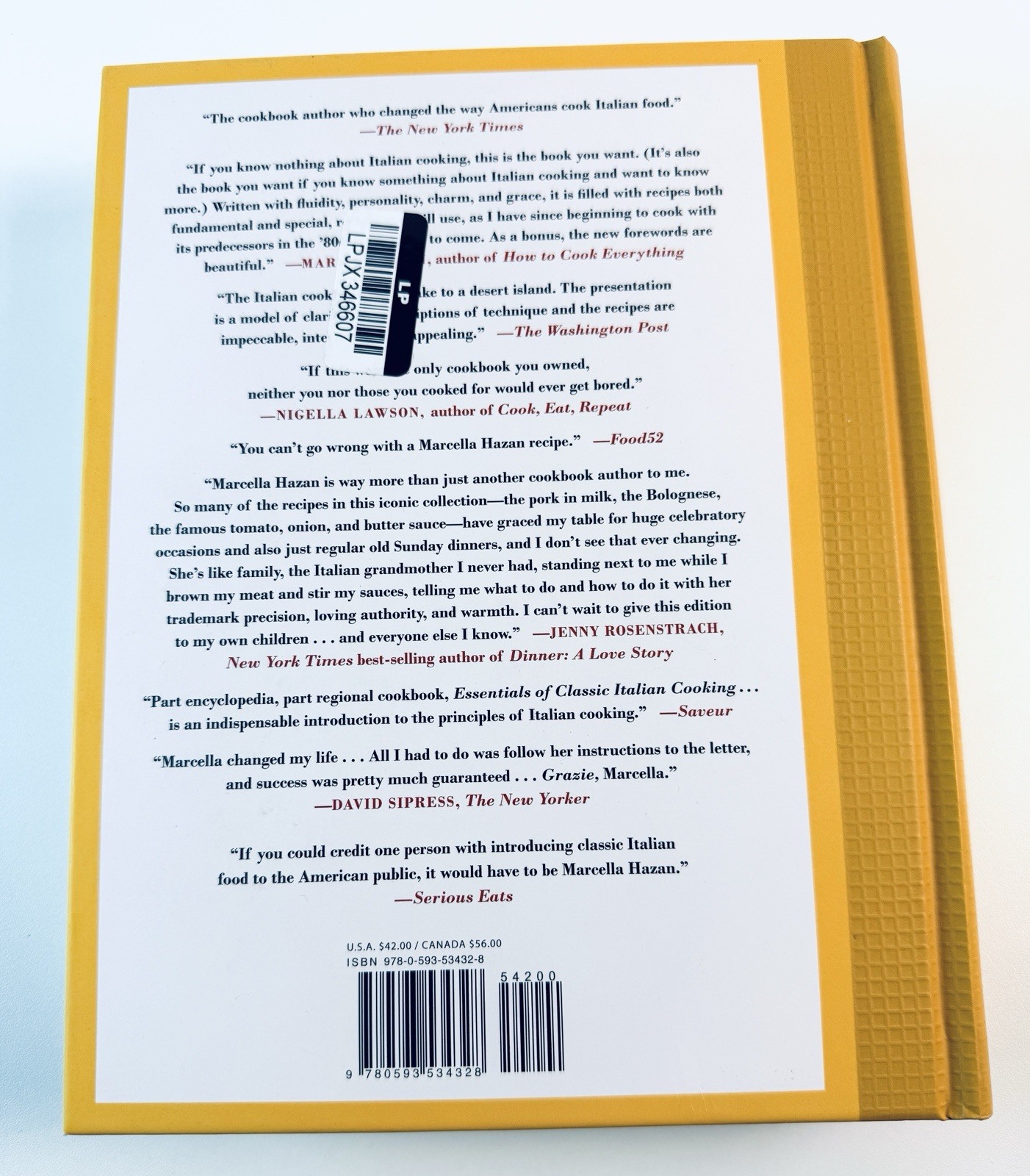 Essentials of Classic Italian Cooking 30th Anniversary Marcella Hazan HC