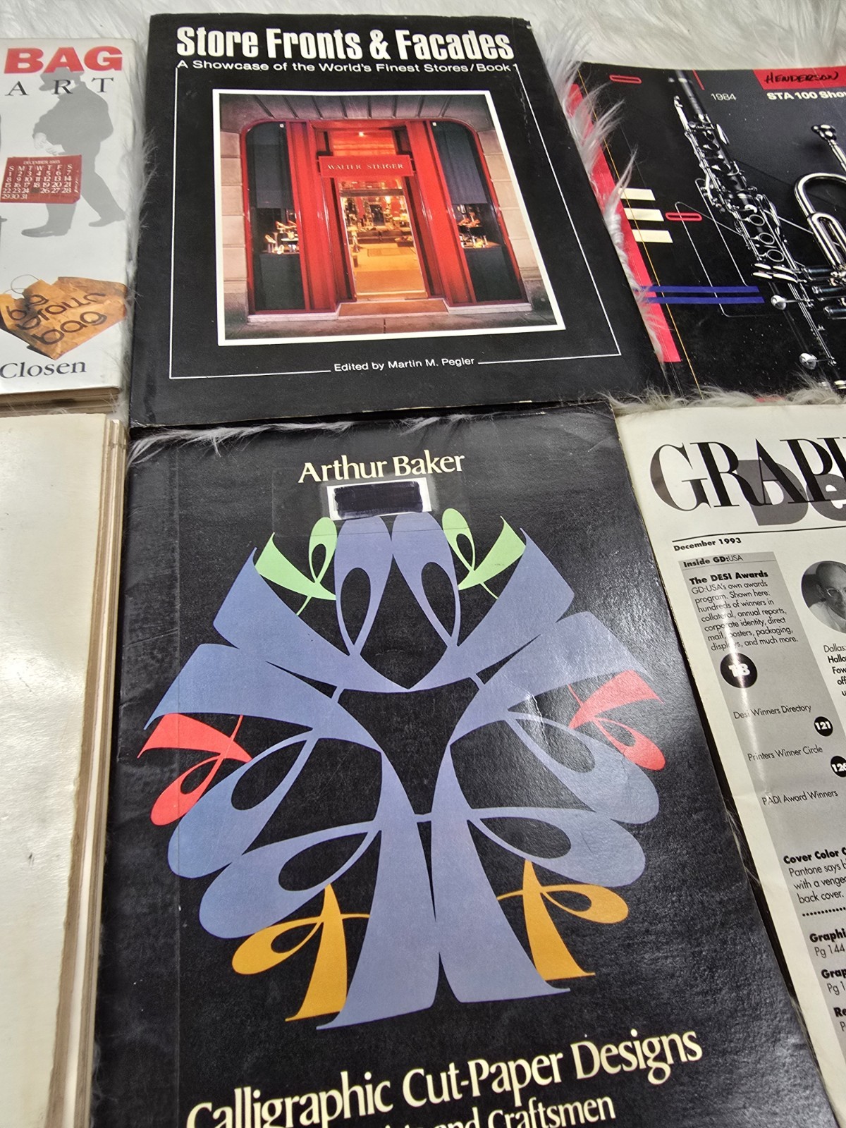 6 Vintage Art Design Color Graphic Print Coffee Table Books How To Bundle B17