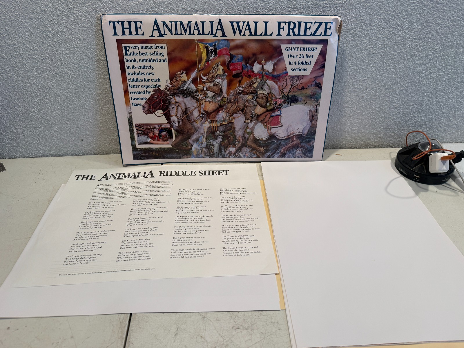 The Animalia Wall Frieze by Graeme Base – 26.5 feet Border Posters Set W/riddles