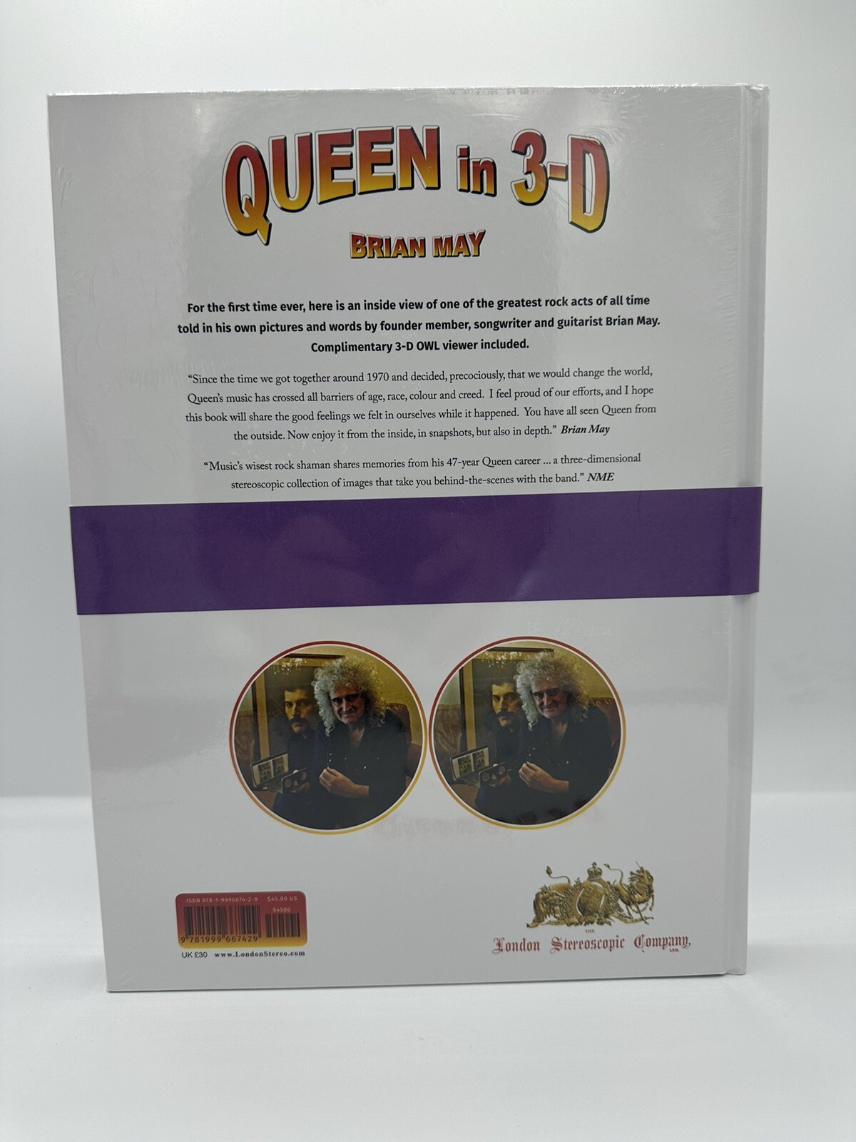 Brian May SIGNED BOOK Queen in 3-D BOHEMIAN RHAPSODY EDITION Hardcover