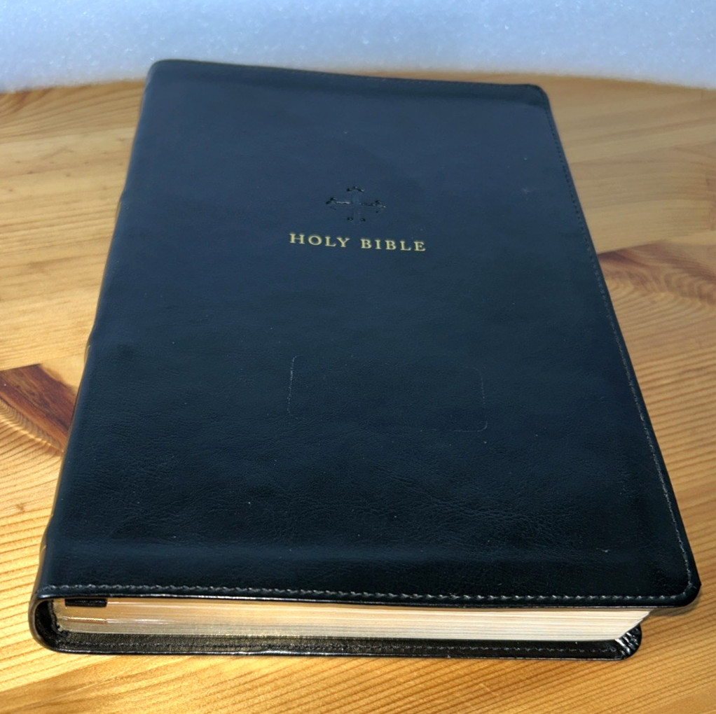 NRSV Catholic Bible Large Print Bible Black Leathersoft Catholic Bible Press VG