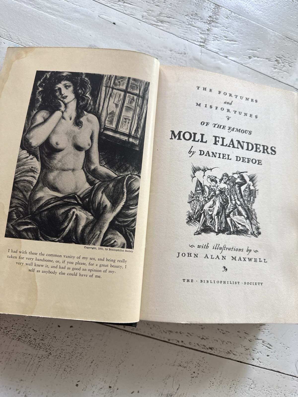 Moll Flanders Daniel Defoe 1931 HC Illustrated John Alan Maxwell Erotica