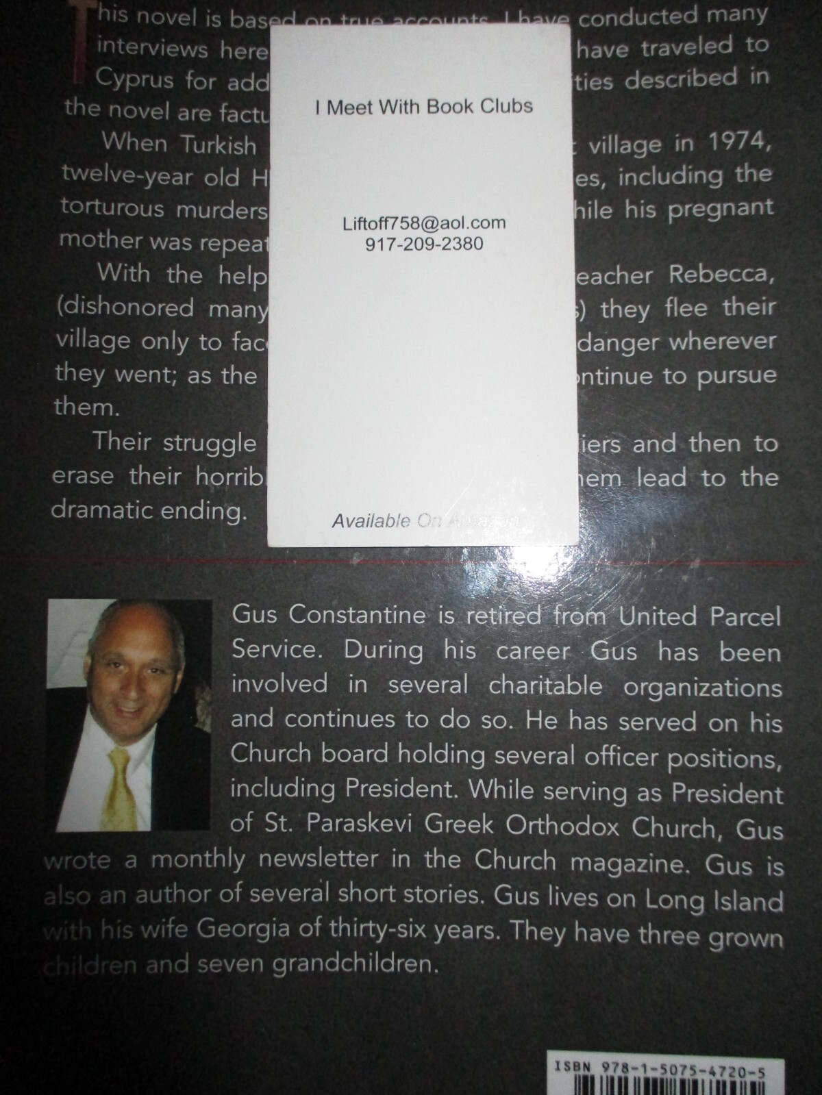 Escaping Cyprus – Paperback By Constantine, Gus – SIGNED