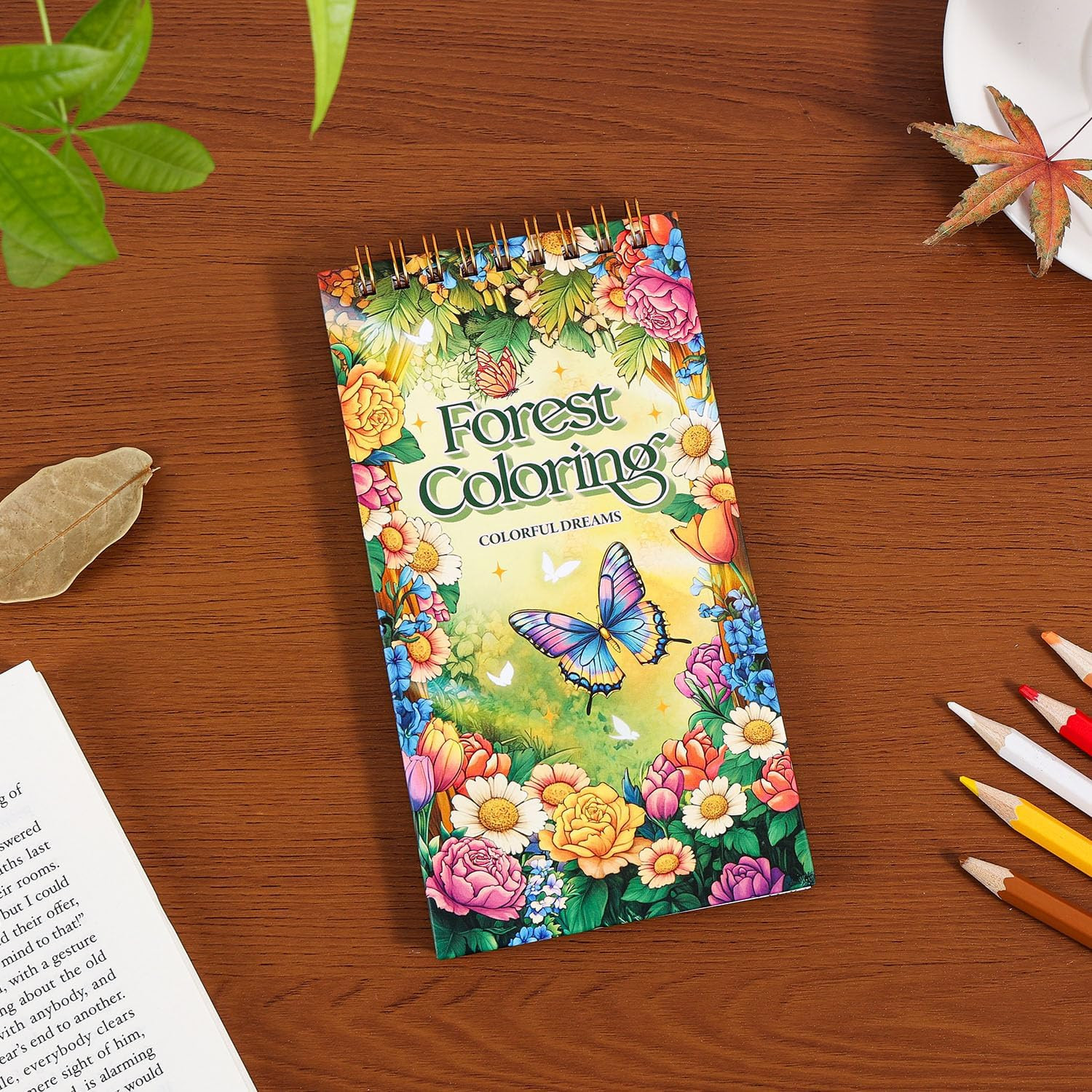 Mini Coloring Book for Women, 35 Pages Forest Dreams Small Coloring Books for Ad