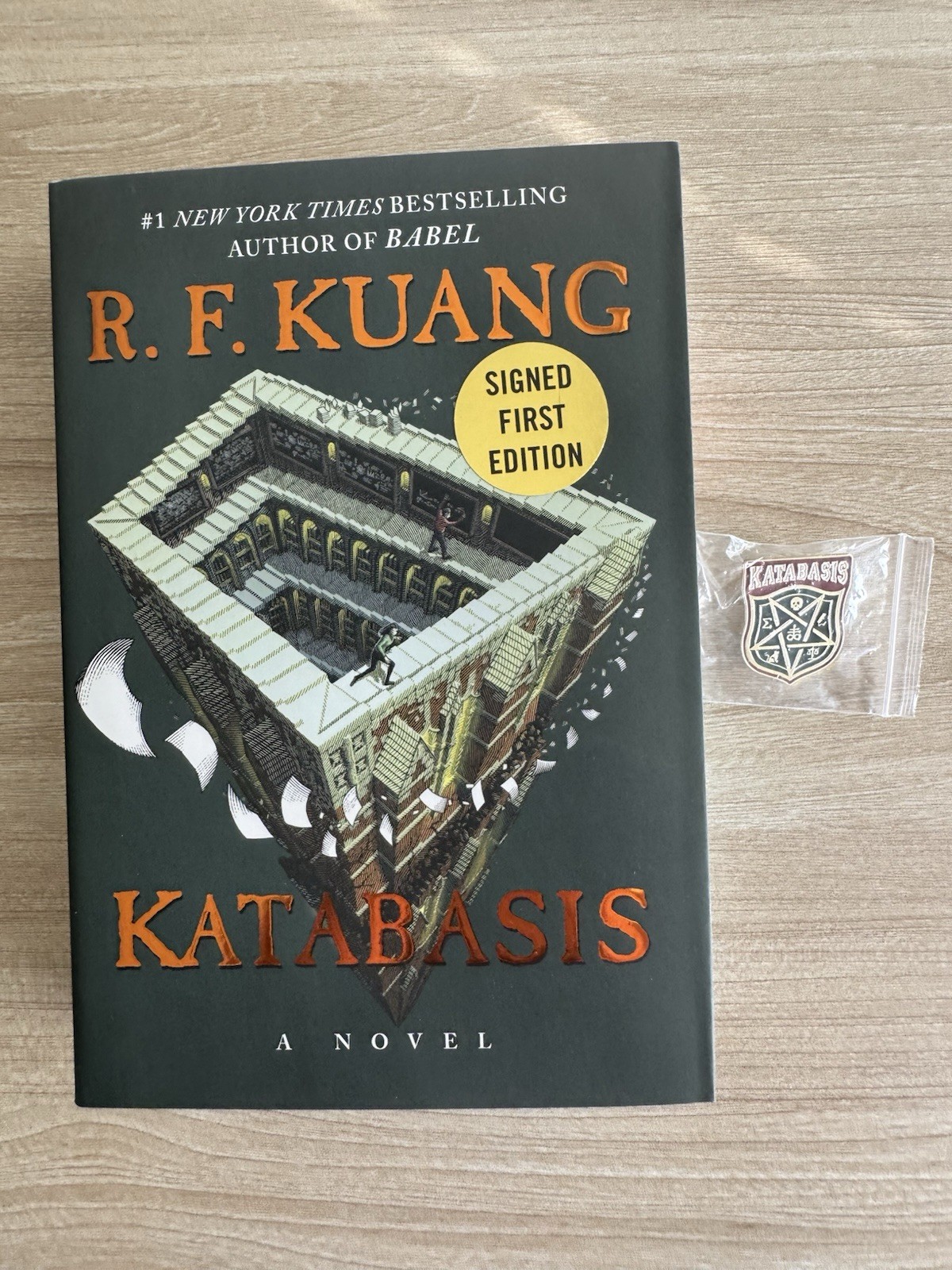 SIGNED Katabasis Deluxe Edition Sprayed Edges by R. F. Kuang + Enamel Pin