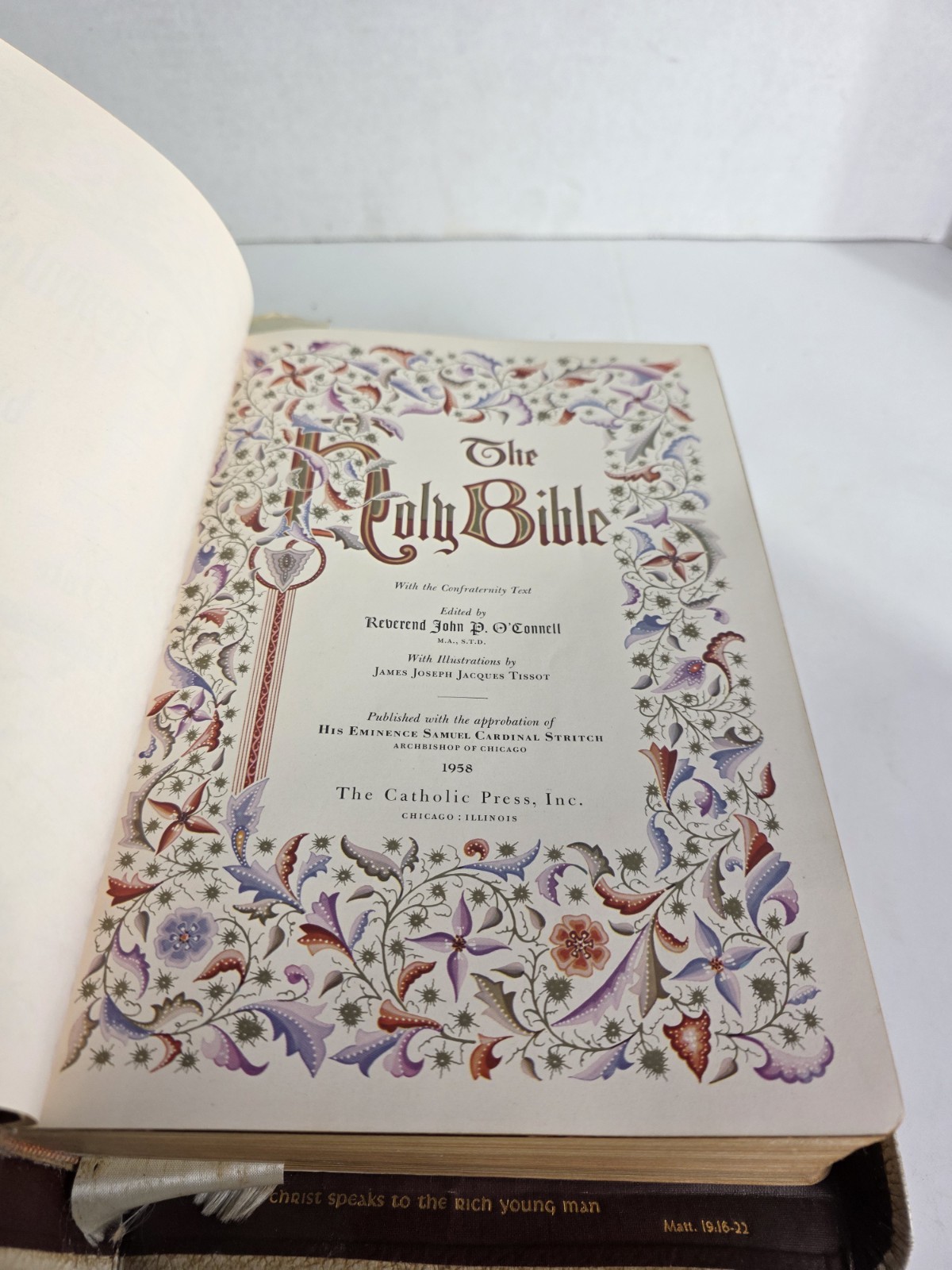 HOLY BIBLE 1958 Catholic Press HOLY ANGELS DELUXE EDITION Illustrated