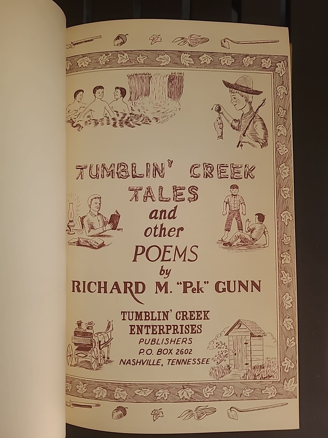 Signed Tumblin’ Creek Tales & other Poems by Pek Gunn HC book 1963 Good Cond