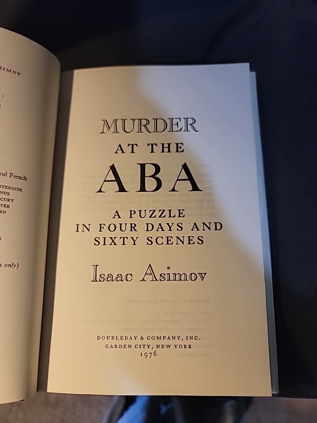 Isaac Asimov 1st Ed 1976 Murder At The ABA Harlan Ellison Intro Detective HC
