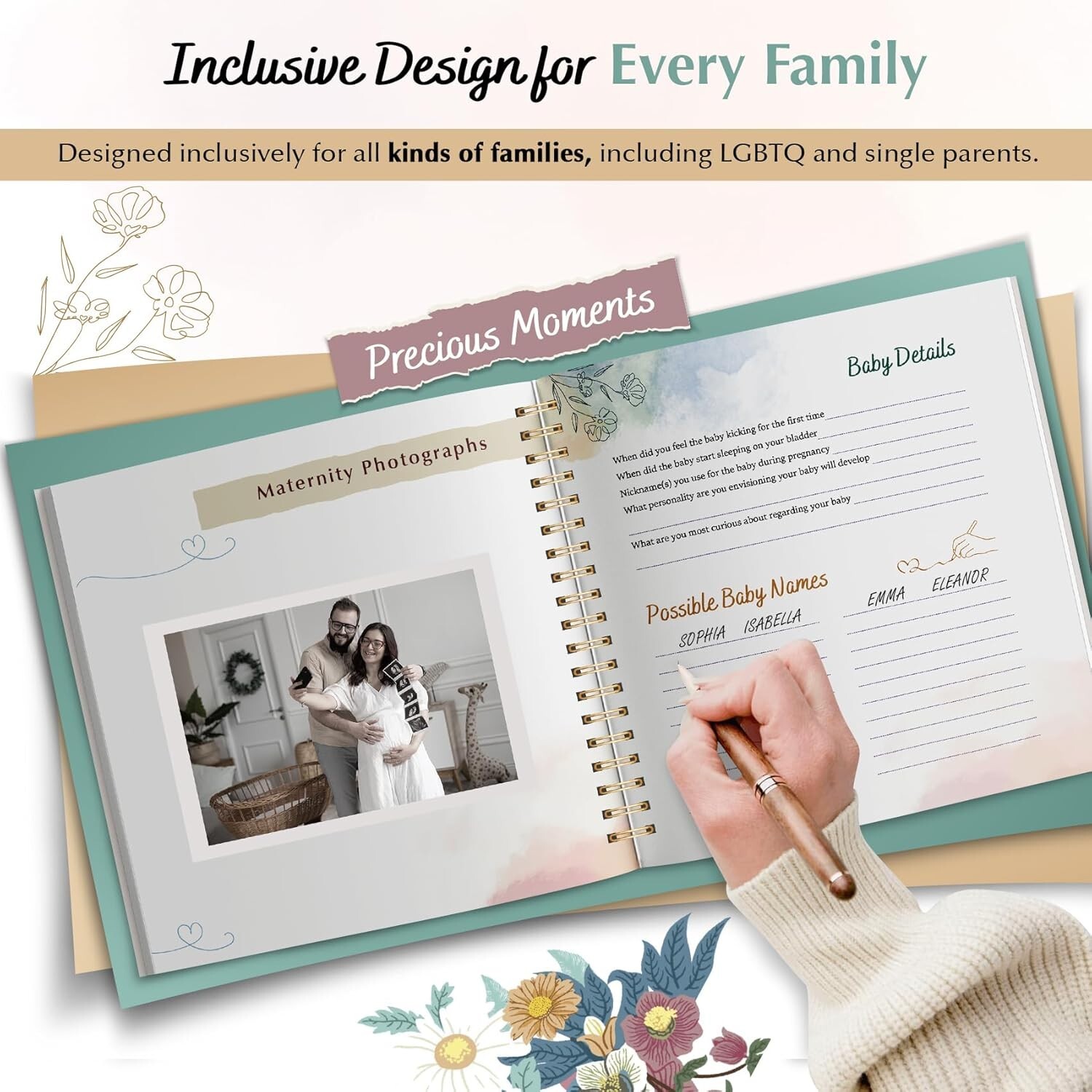 Pregnancy Journal for First Time Moms – Keepsake Gift for Expecting WomenDescrip