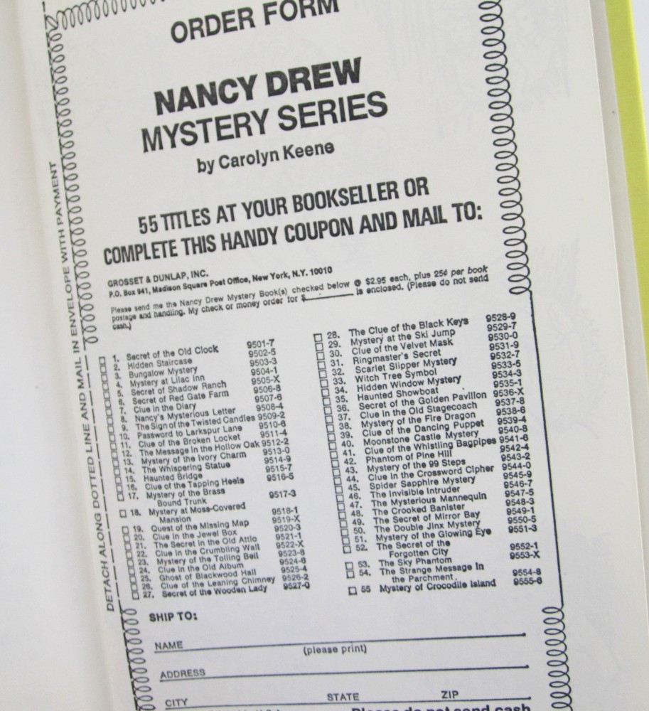 Nancy Drew Mystery of Tolling Bell Book 1978 Edition 23 Hardcover White Multi II