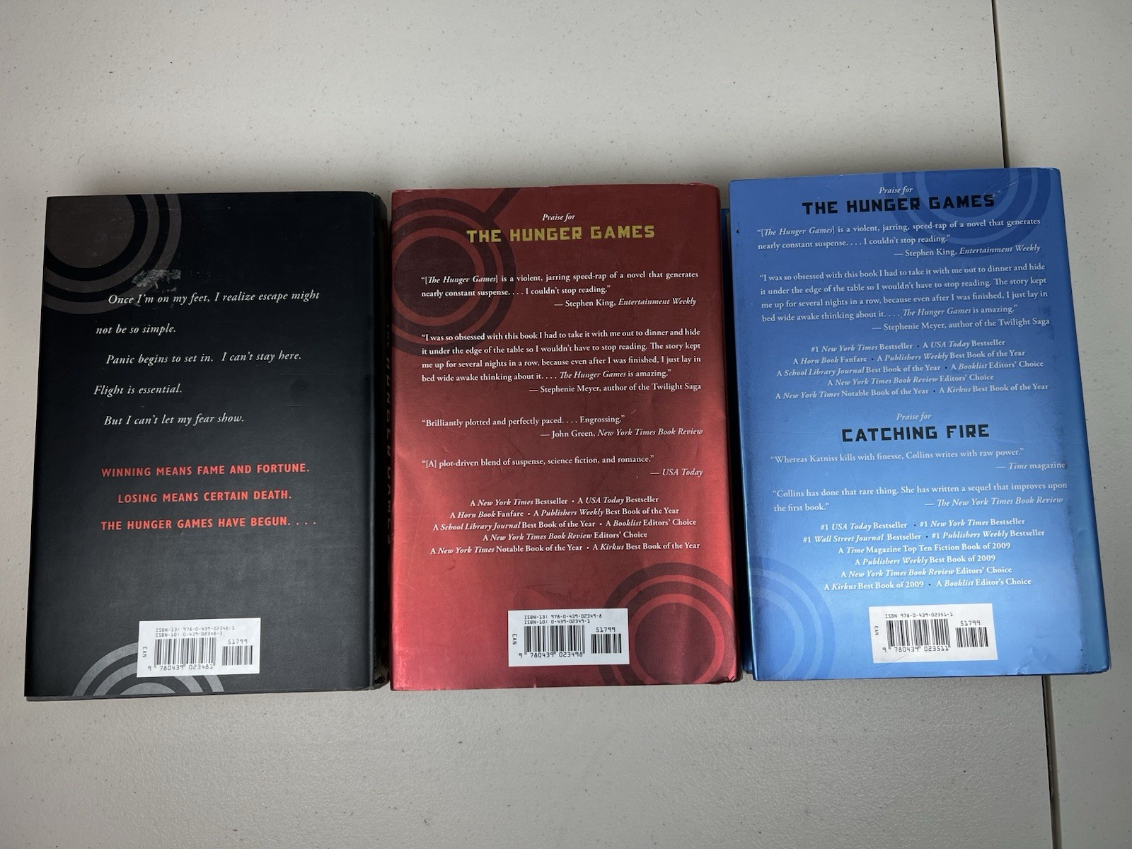 The Hunger Games Trilogy Catching Fire, and Mockingjay, Hardcover First Editions