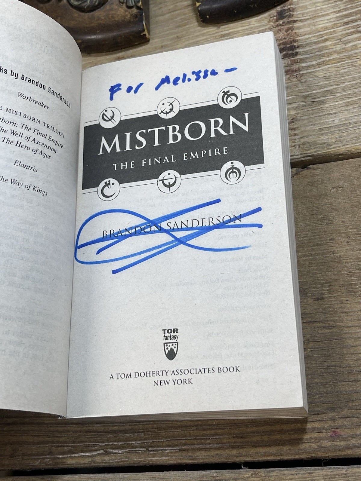 Mistborn Brandon Sanderson SIGNED 2007 PB 1st Mass Ed The Final Empire Fast Shi