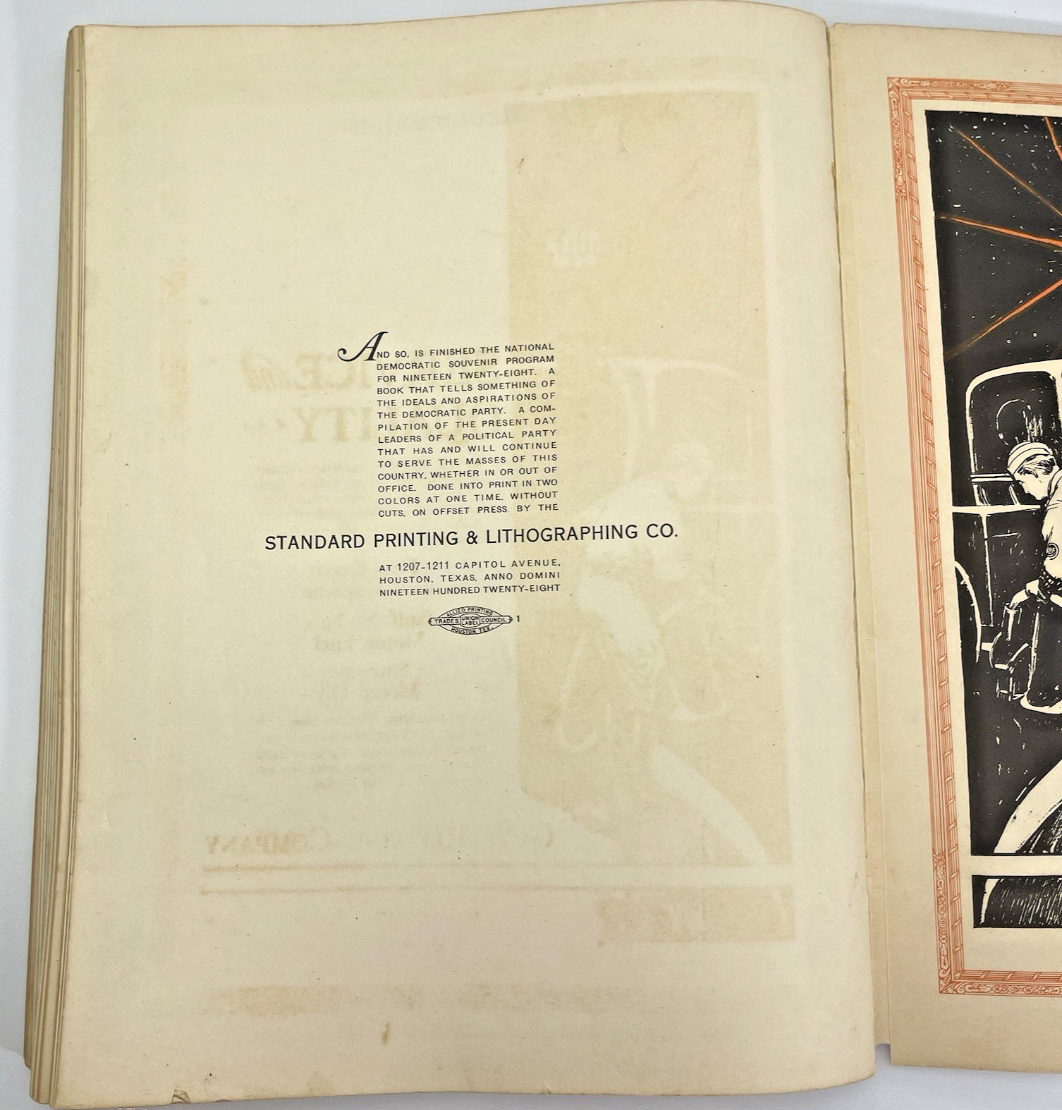 1928 Democratic National Convention Official Souvenir Program Extremely Rare!