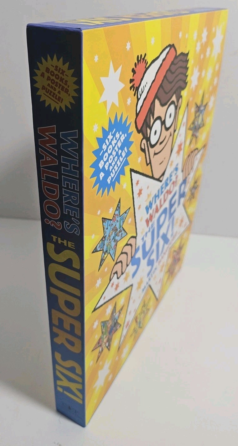 Where’s Waldo Super Six Set 6 Books And Puzzle Book Set in Slip Case Cover