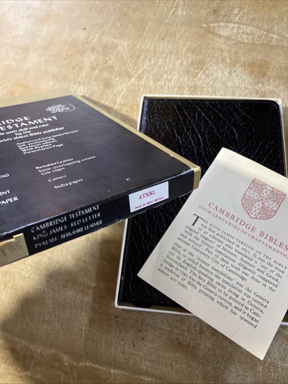 Cambridge Cameo New Testament Psalms Bible KJV Genuine Berkshire Leather 4 TXRL