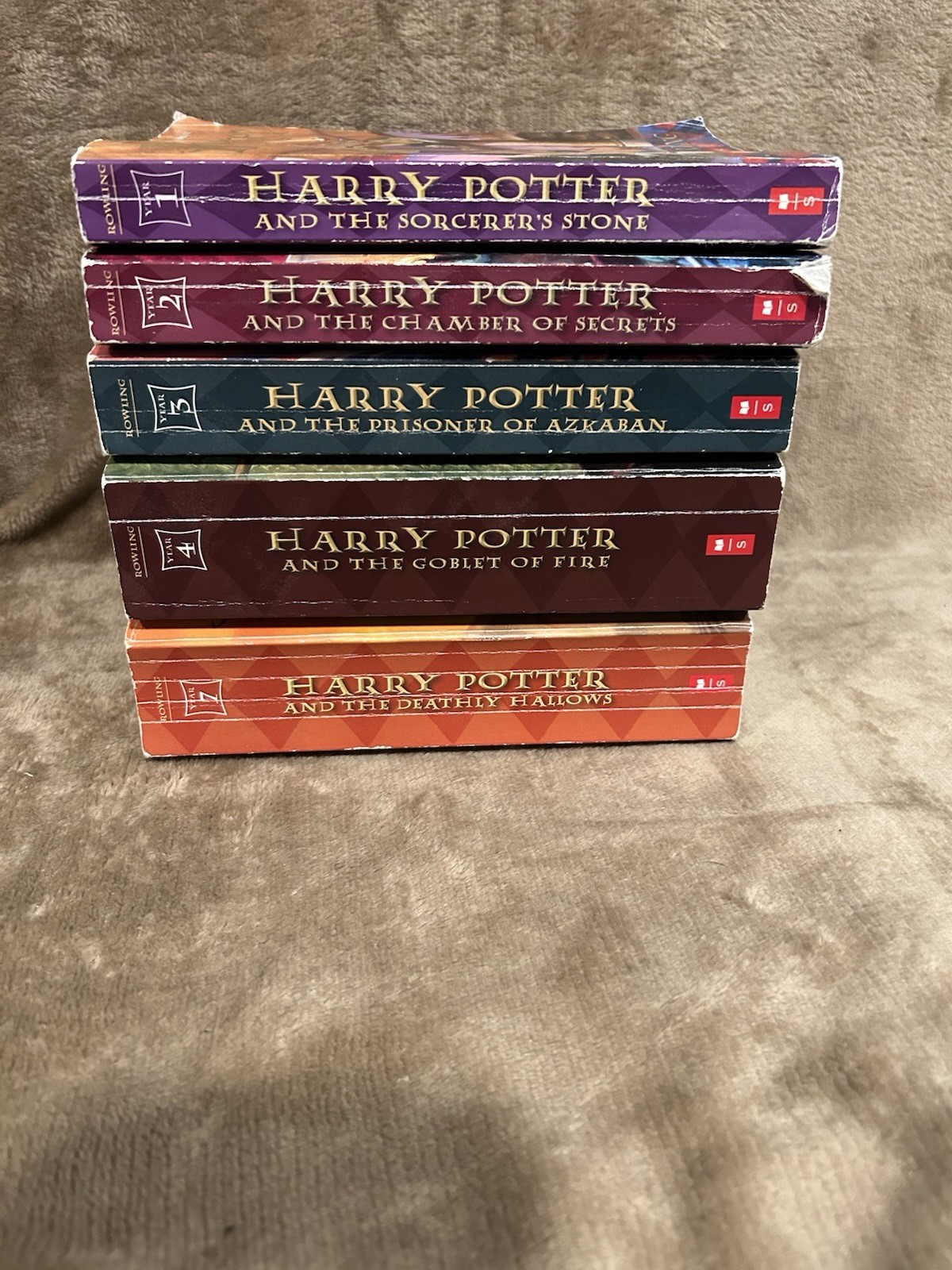 Harry Potter 5 Book Set 1-4, 6-7 Slightly Creased Slightly Withered