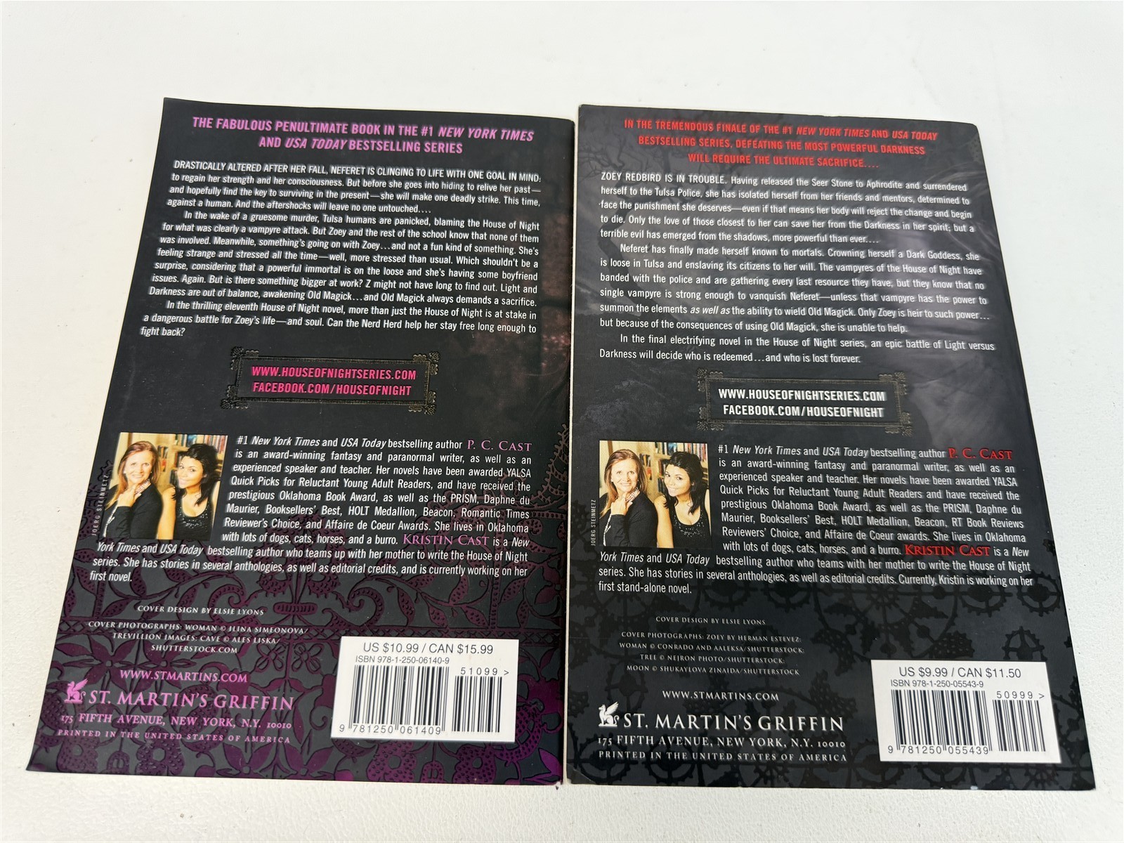 P C & Kristin Cast Complete Lot All 12 House of Night Novels