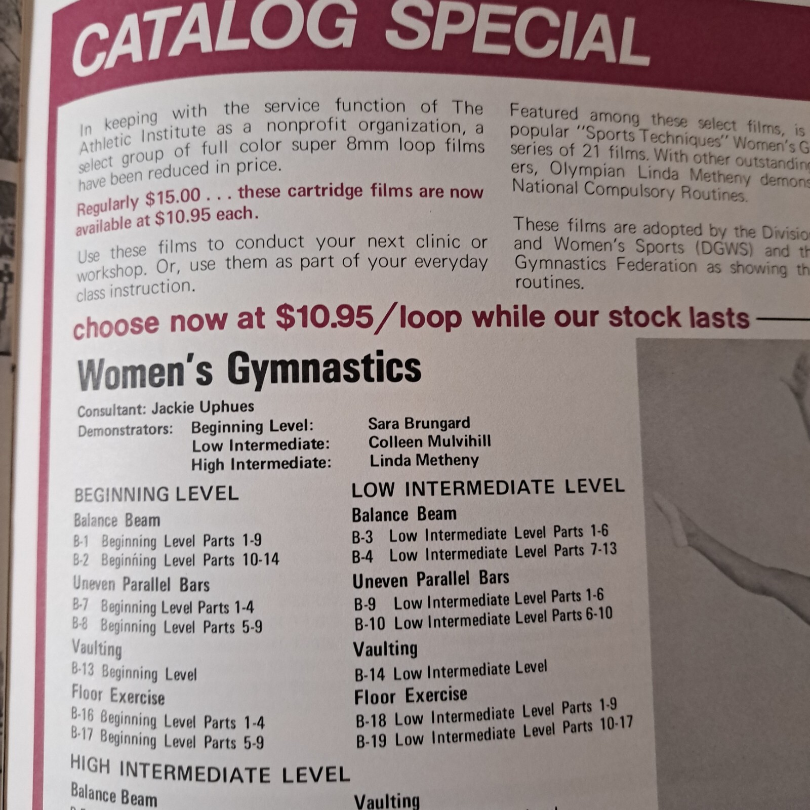Athletic Institute Chicago 1971 Catalog Audio Visual Instructional Aids Sports
